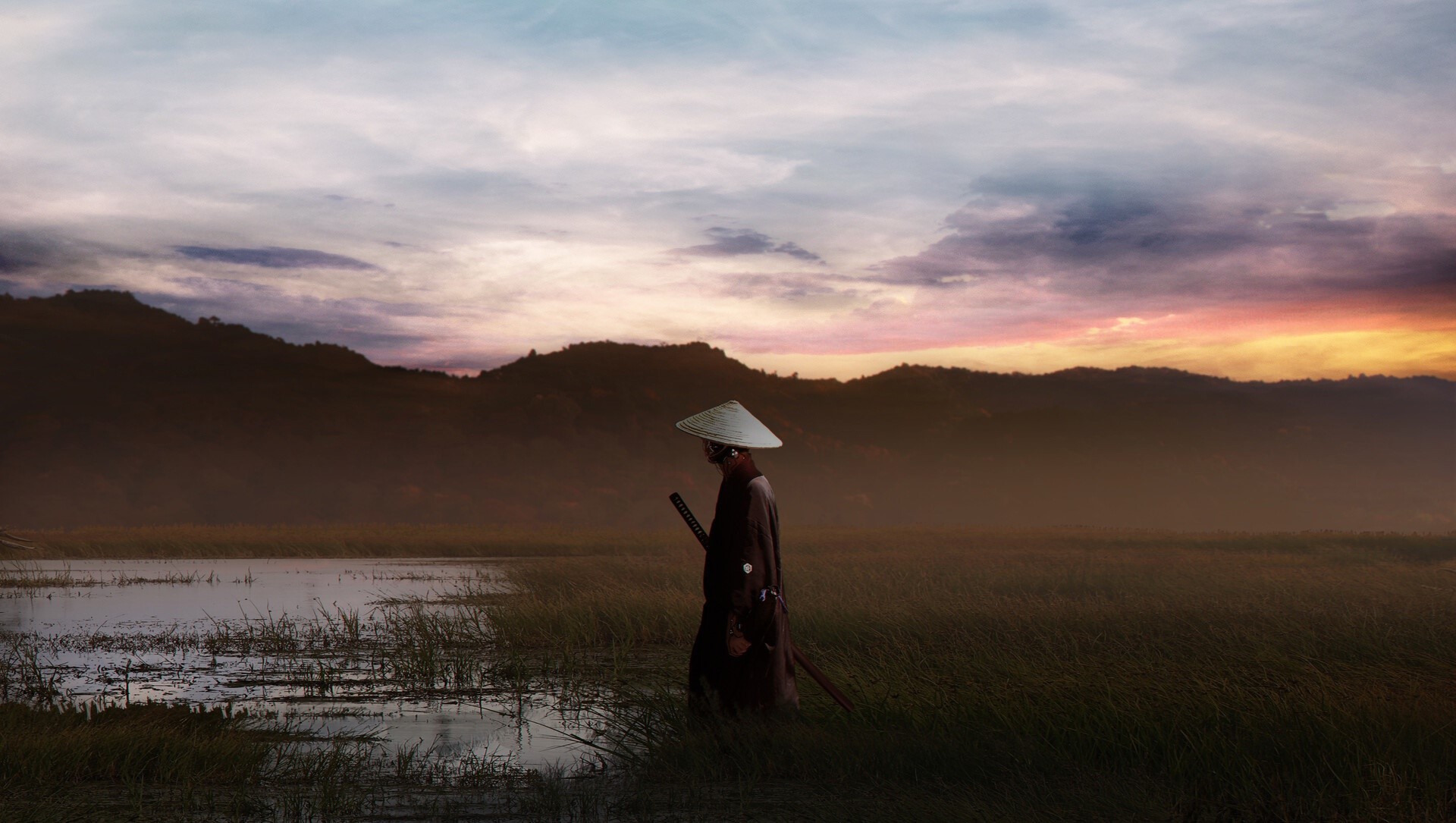 Asia, Japan, warrior, men, artwork, HD Wallpaper