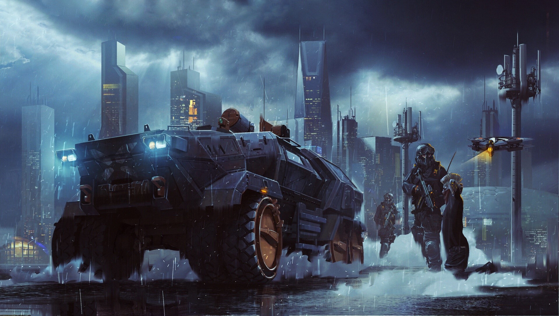 futuristic, vehicle, science fiction, artwork, HD Wallpaper