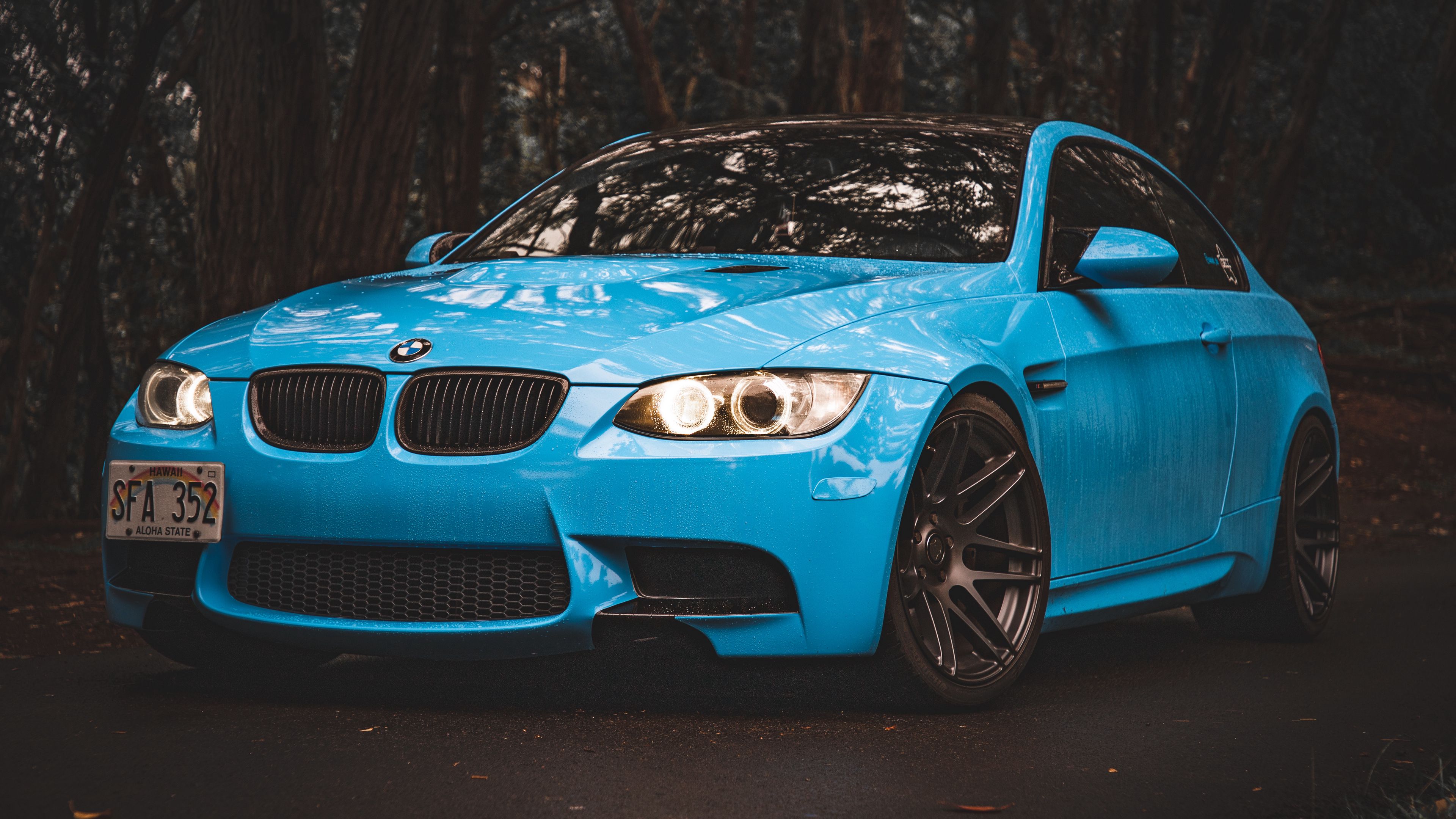 bmw 5, bmw, side view, blue, 4k, HD Wallpaper