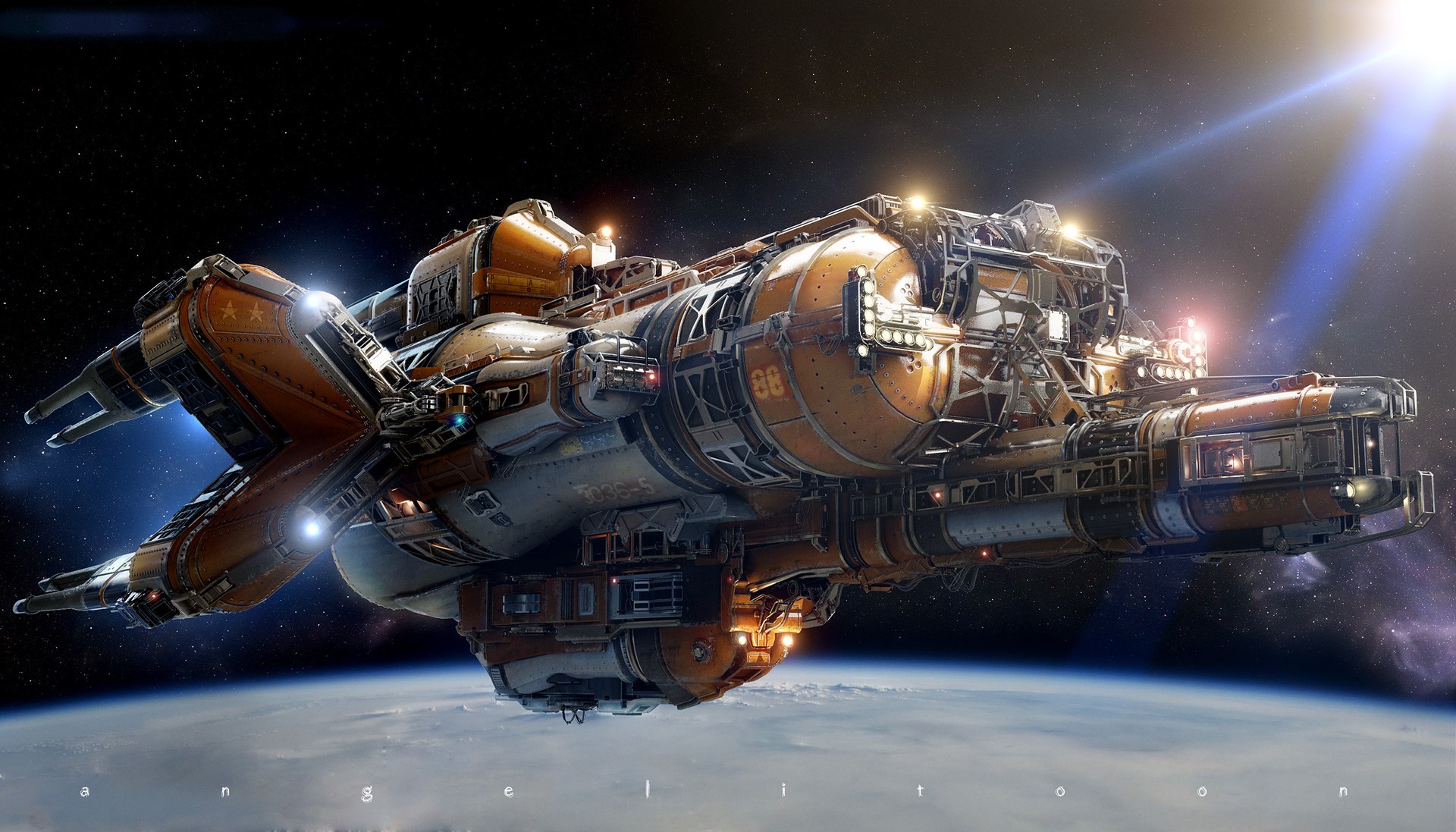 ArtStation, vehicle, science fiction, digital art, space art, HD Wallpaper