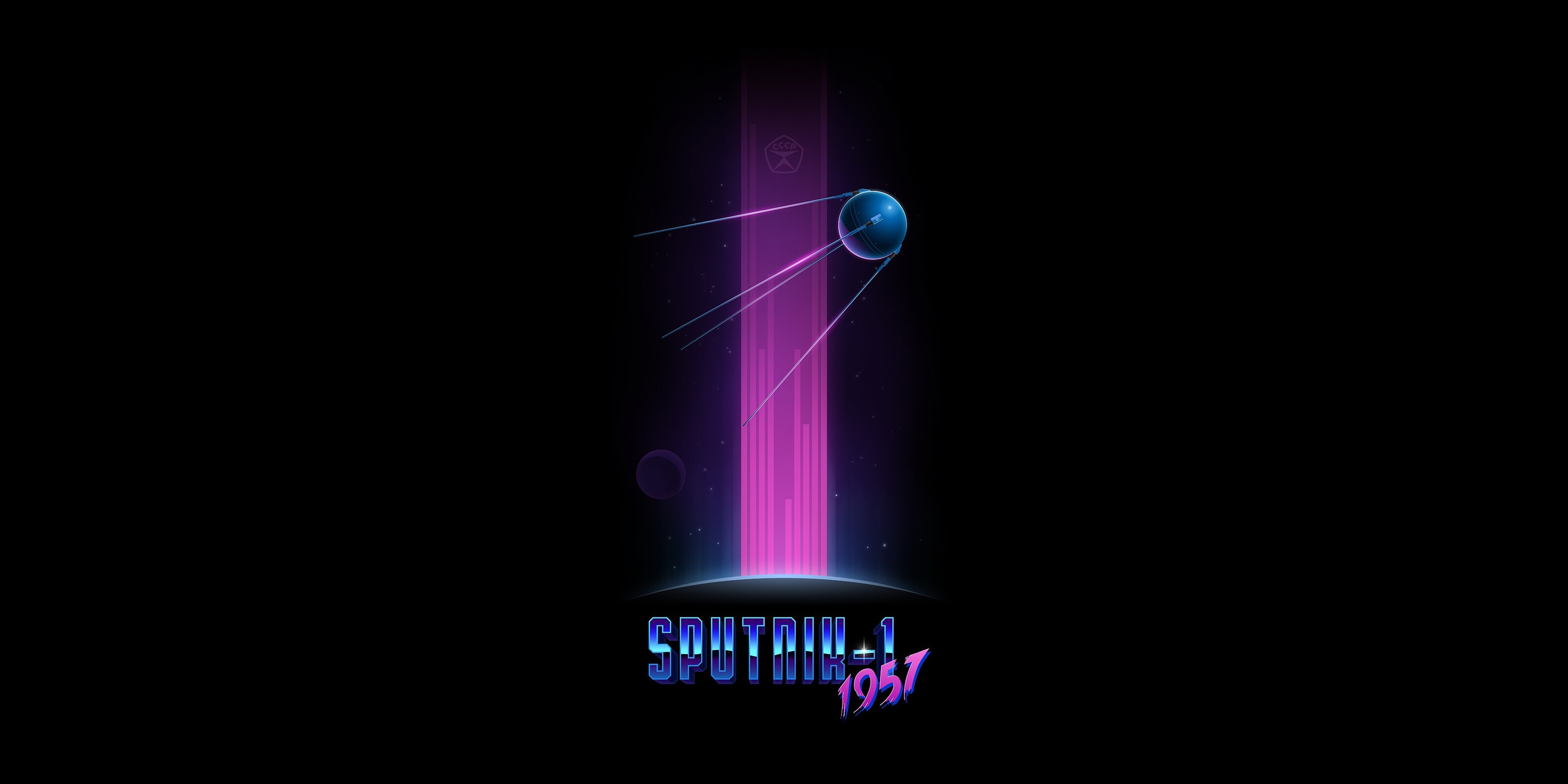 1957 (Year), Sputnik, artwork, space, space art, minimalism, simple background, USSR, HD Wallpaper