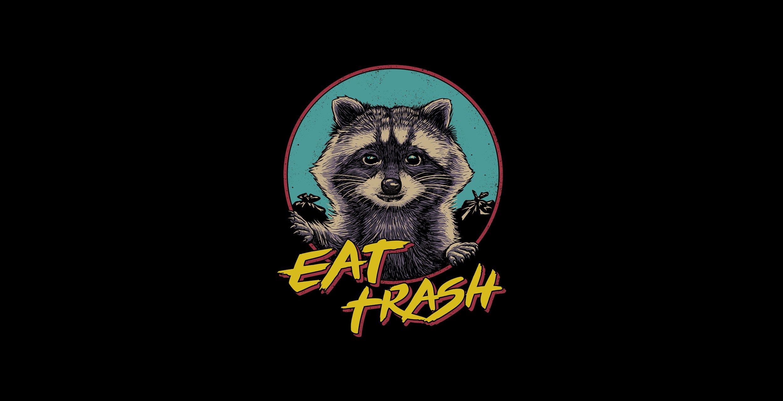 simple background, raccoons, animals, minimalism, artwork, HD Wallpaper