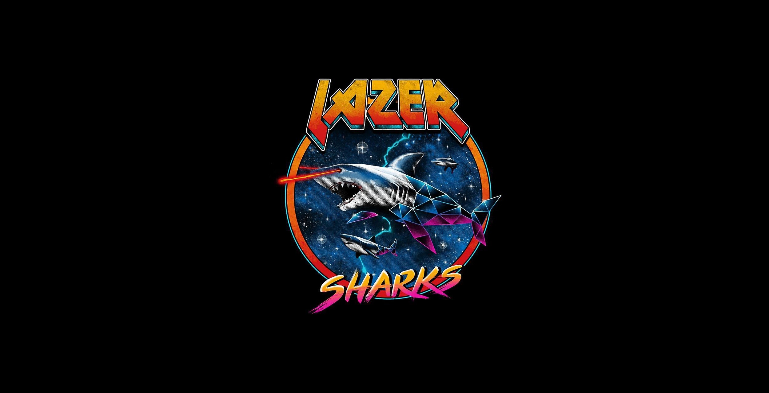 shark, synthwave, simple background, artwork, fish, minimalism, HD Wallpaper