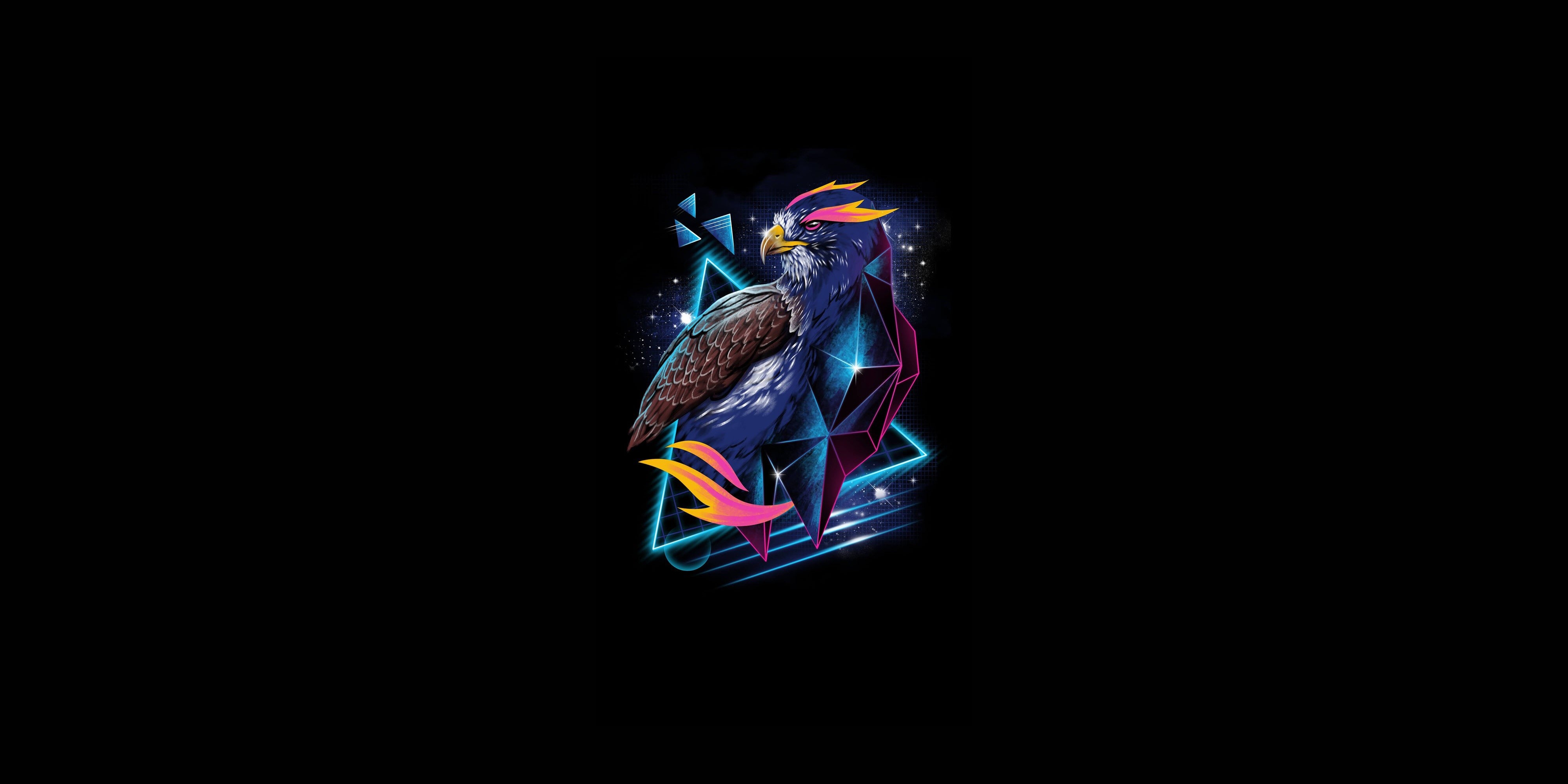 minimalism, simple background, black background, animals, artwork, birds, HD Wallpaper