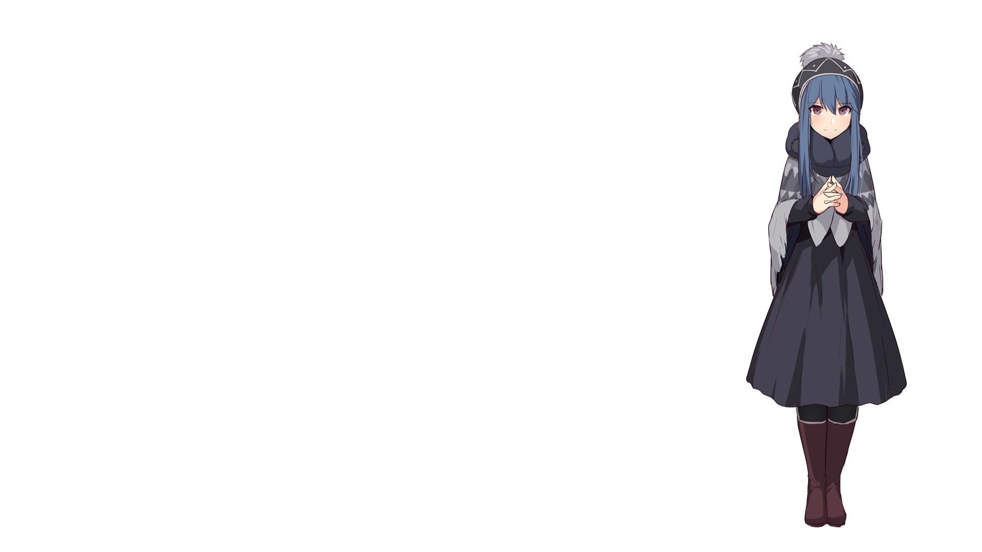 anime, anime girls, white background, Yuru Camp, Rin Shima, HD Wallpaper