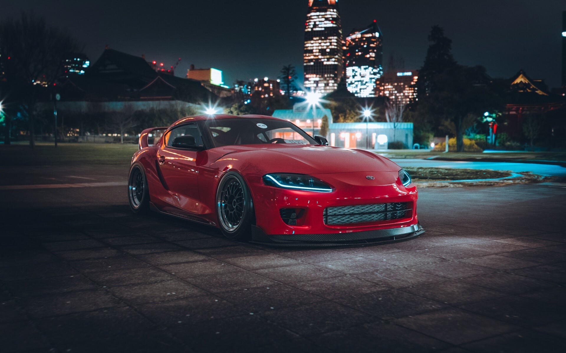 Toyota, red cars, render, car, vehicle, Toyota Supra, Khyzyl Saleem, HD Wallpaper