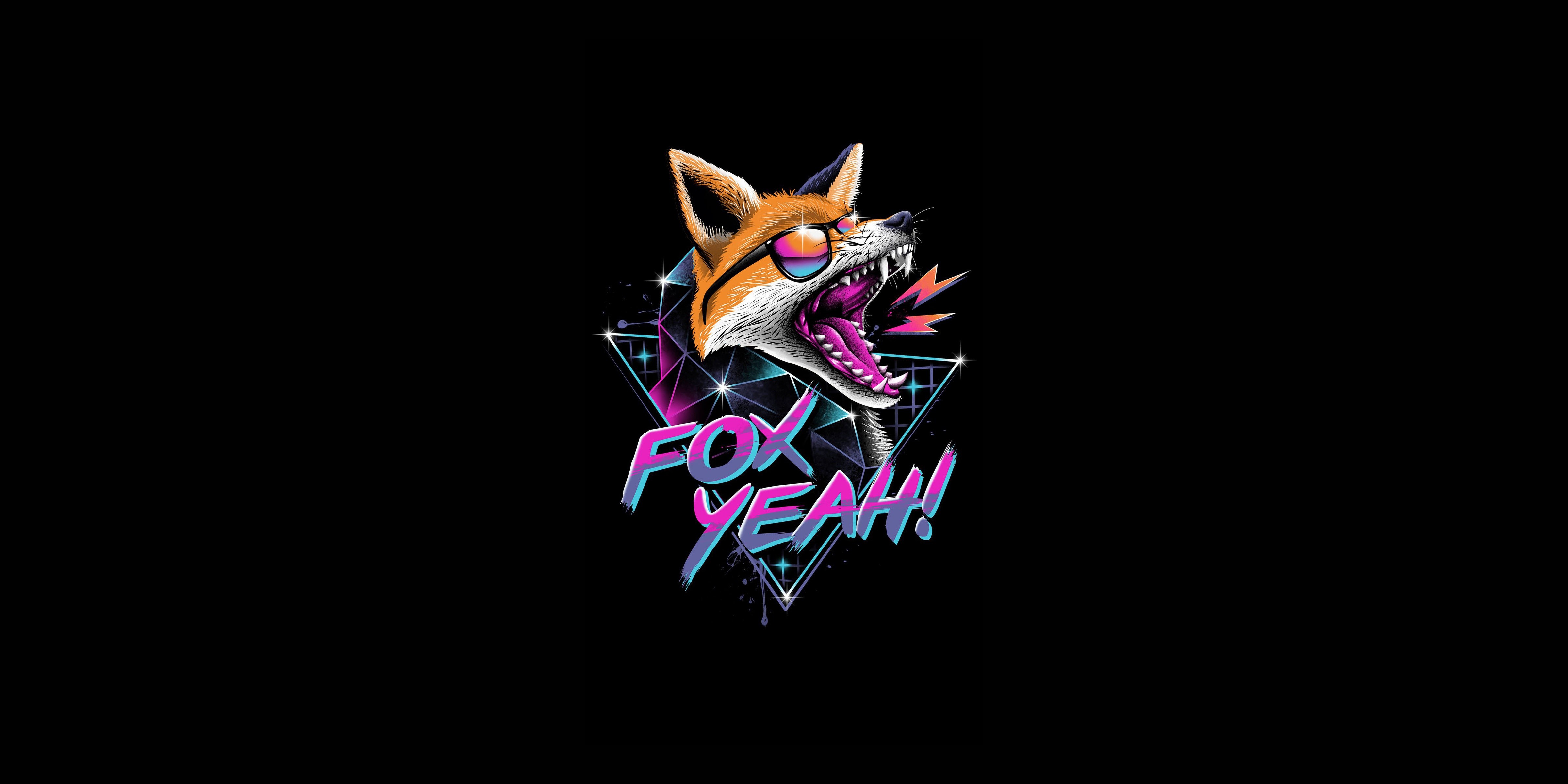 fox, animals, artwork, minimalism, simple background, HD Wallpaper