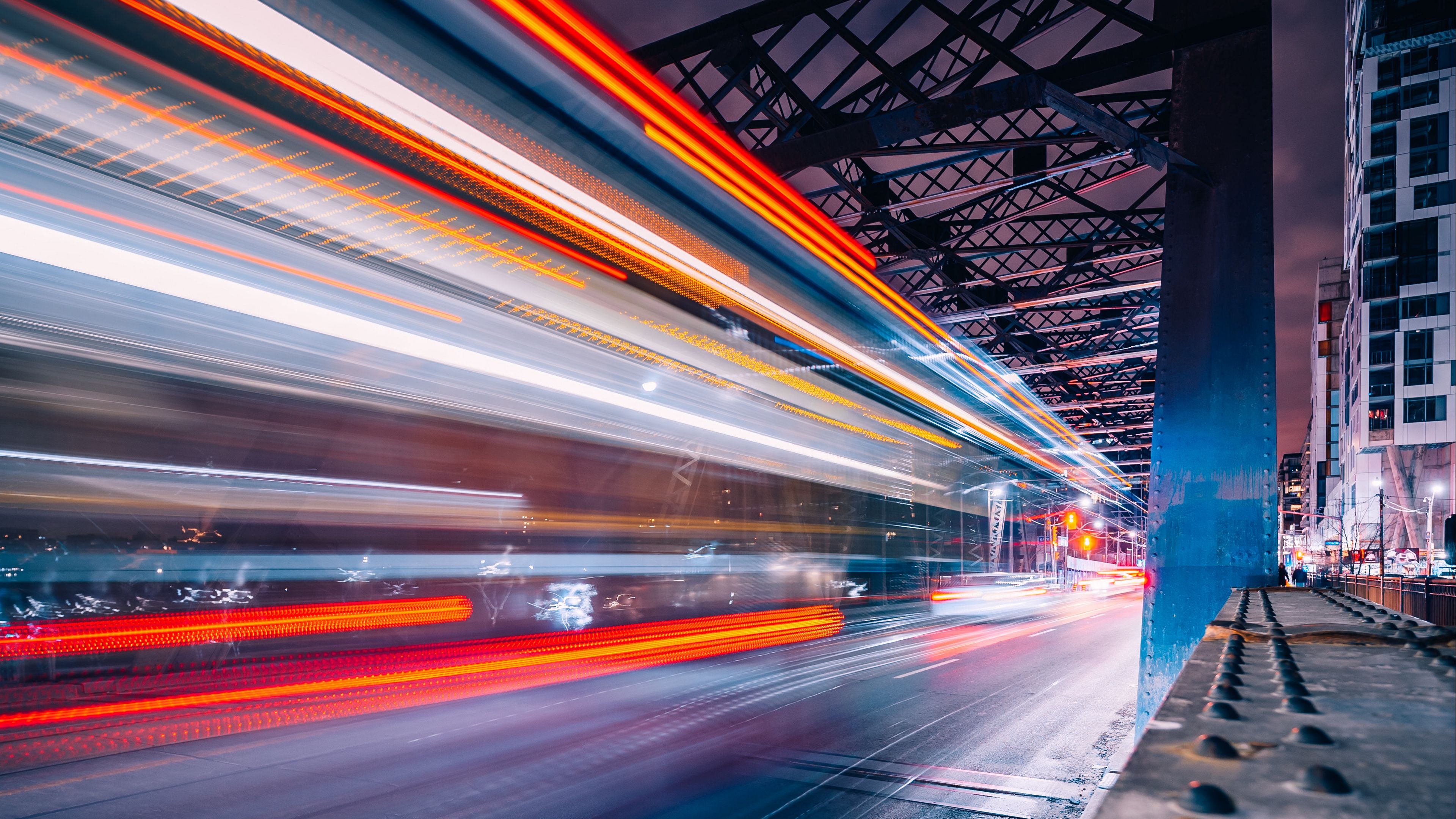 road, movement, construction, long exposure, backlight, 4k, HD Wallpaper