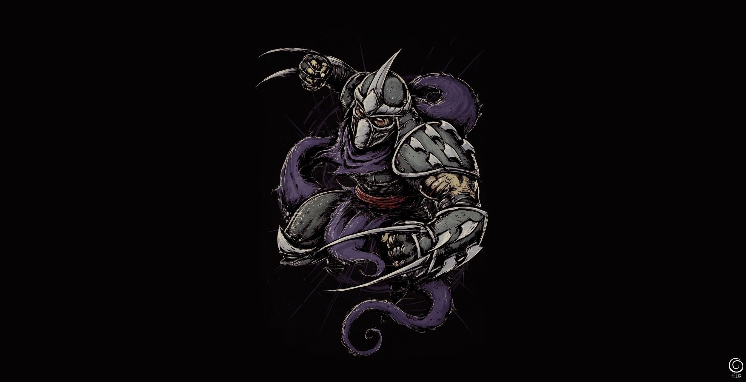 Teenage Mutant Ninja Turtles, simple background, Shredder, artwork, HD Wallpaper
