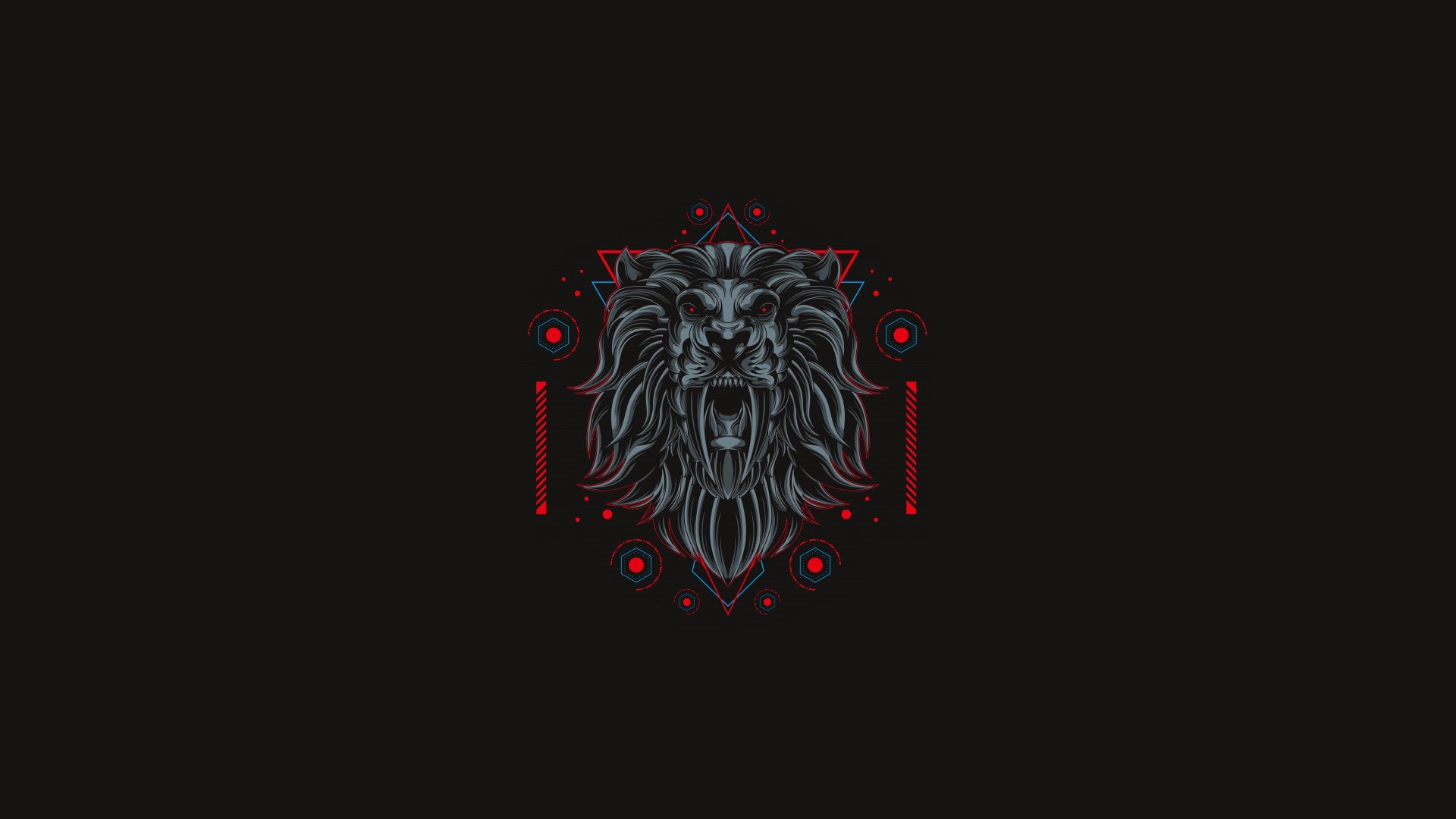 simple background, minimalism, artwork, lion, animals, HD Wallpaper