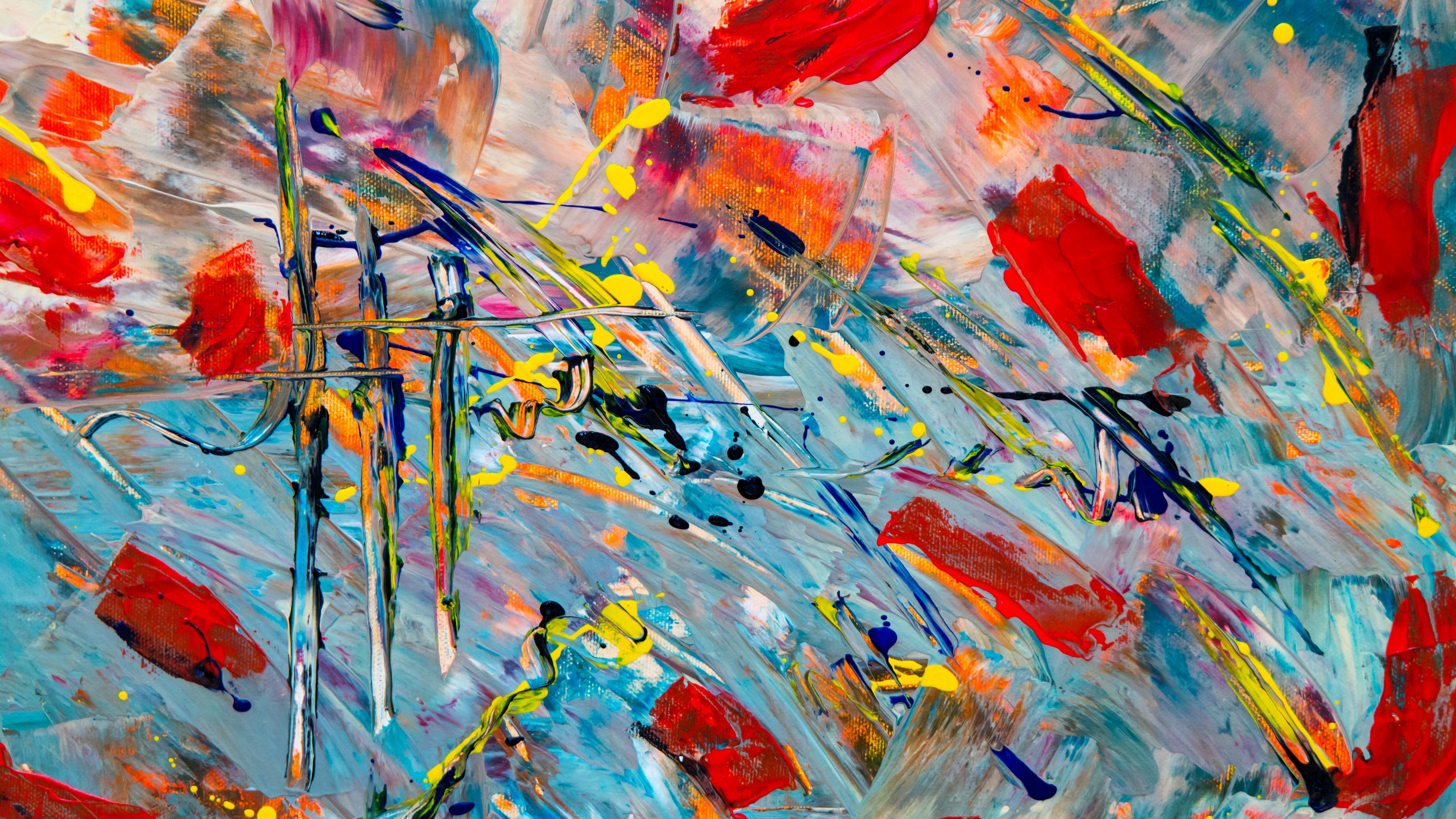 paint, lines, abstraction, chaotic, bumps, colorful, 4k, HD Wallpaper