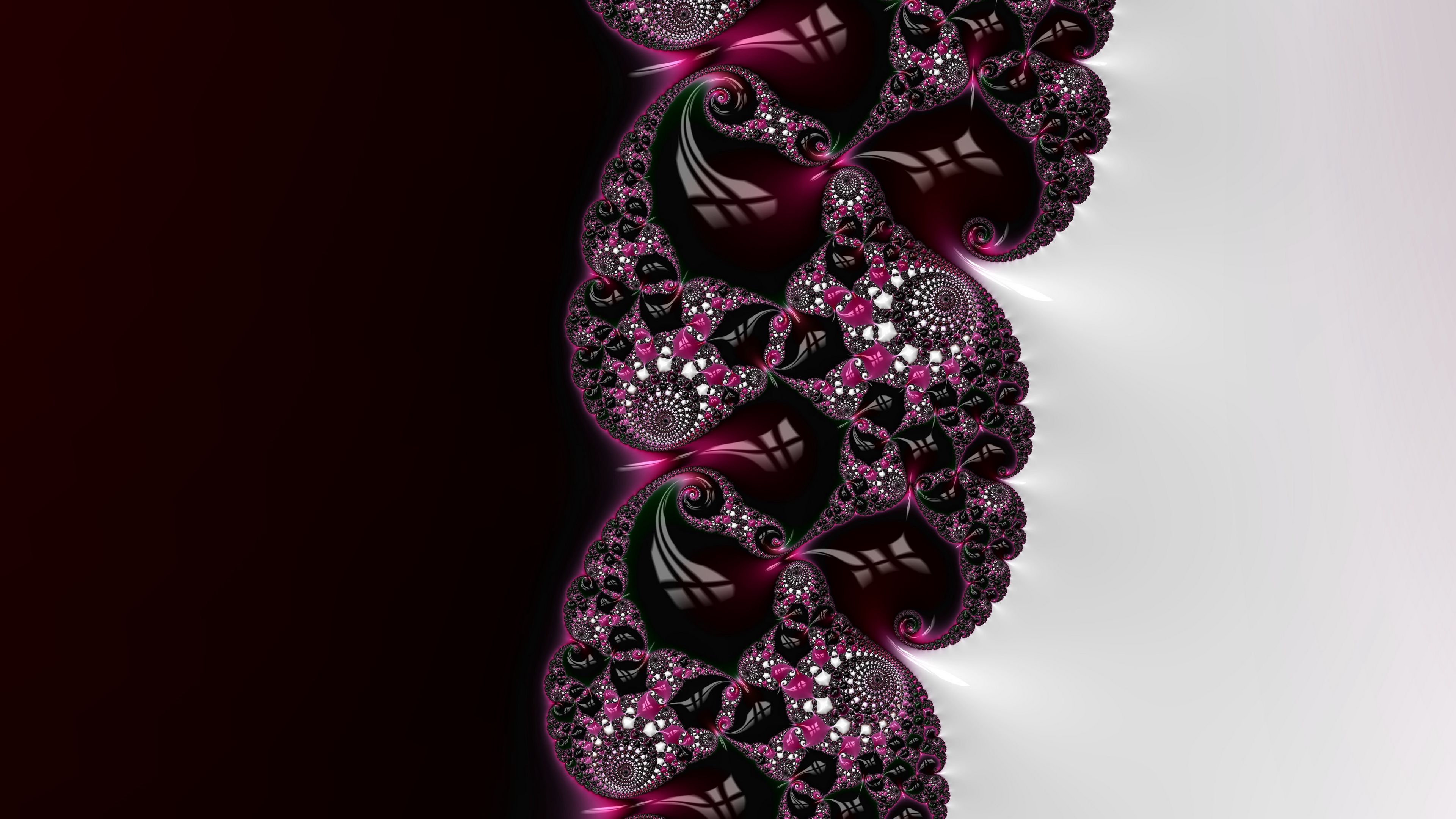 pattern, twisting, reflection, white, 4k, HD Wallpaper