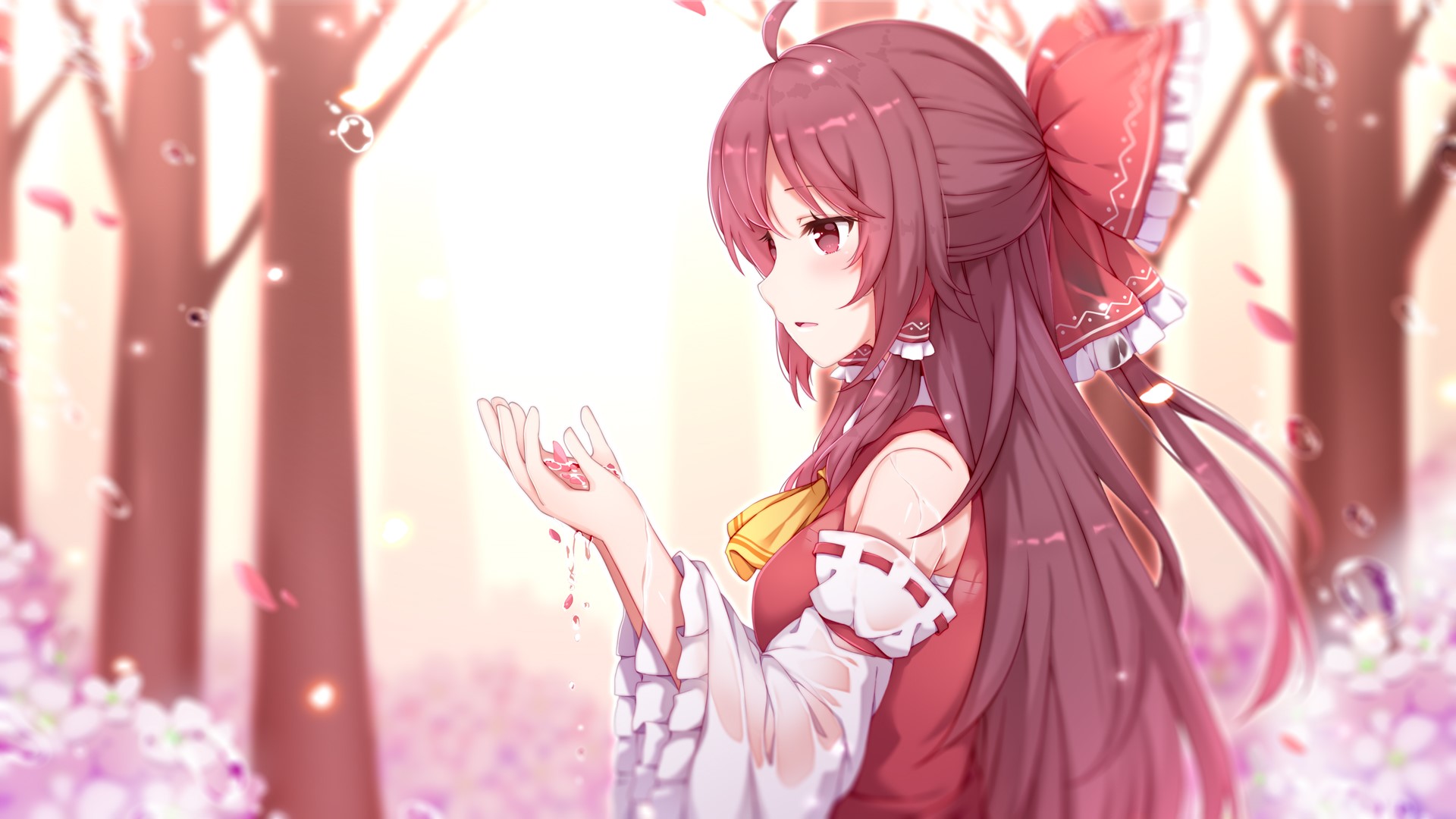 anime, anime girls, digital art, artwork, portrait, 2D, Hakurei Reimu, Touhou, HD Wallpaper