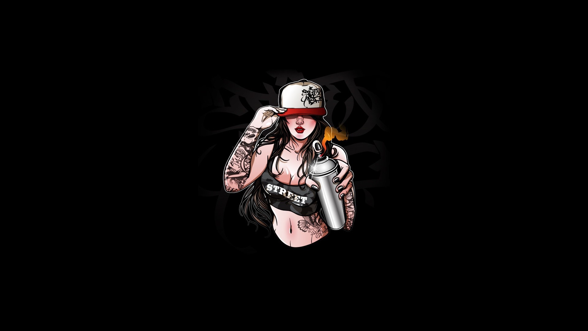 tattoo, women, artwork, simple background, minimalism, Kojek90, HD Wallpaper