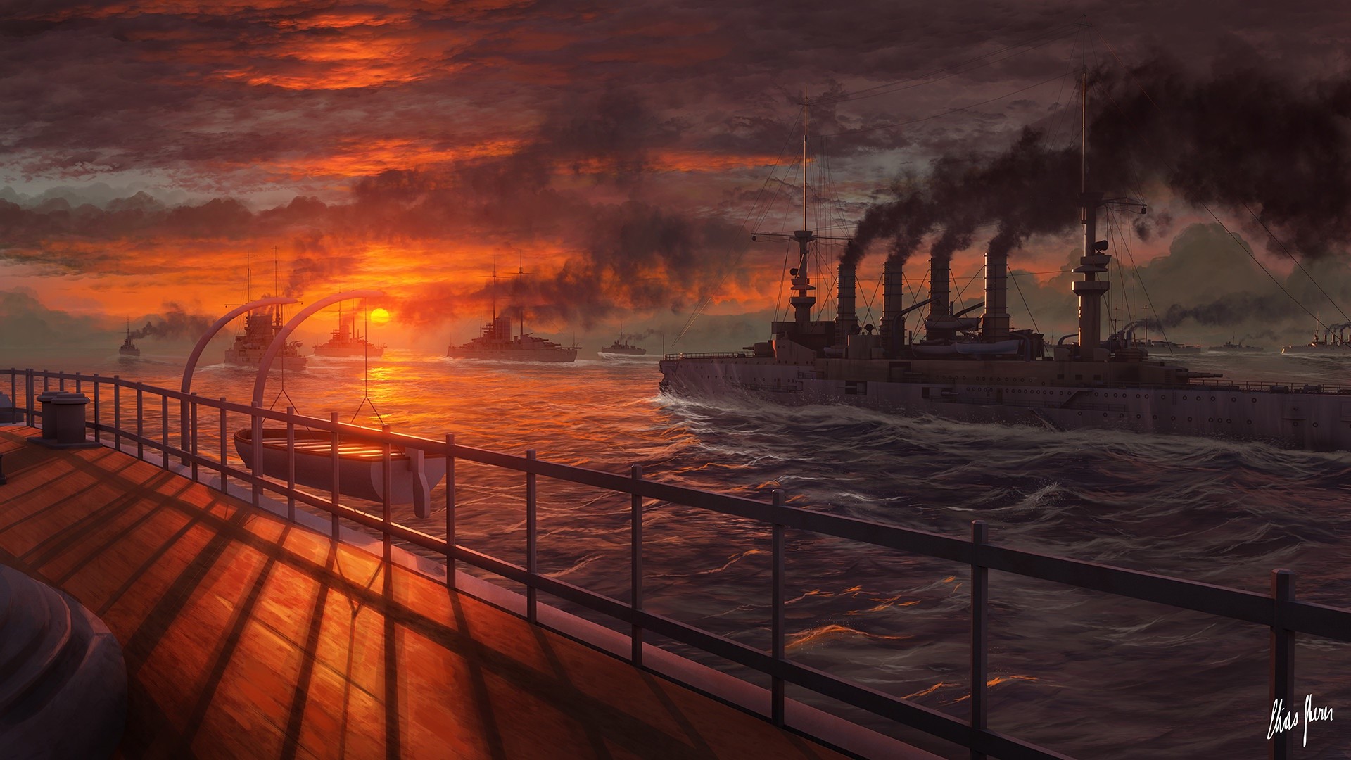 artwork, ship, sunlight, vehicle, PC gaming, World of Warships, HD Wallpaper