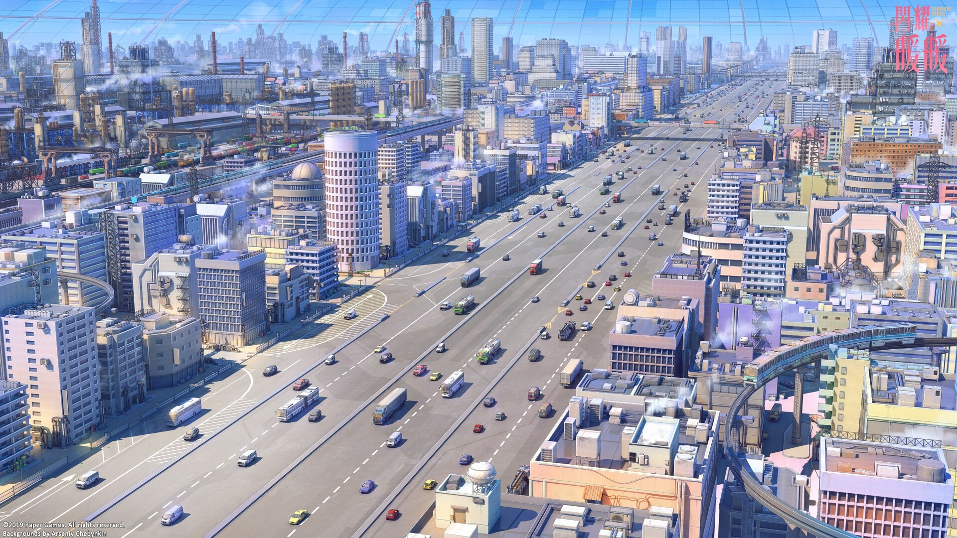 city, artwork, futuristic city, cityscape, traffic, HD Wallpaper