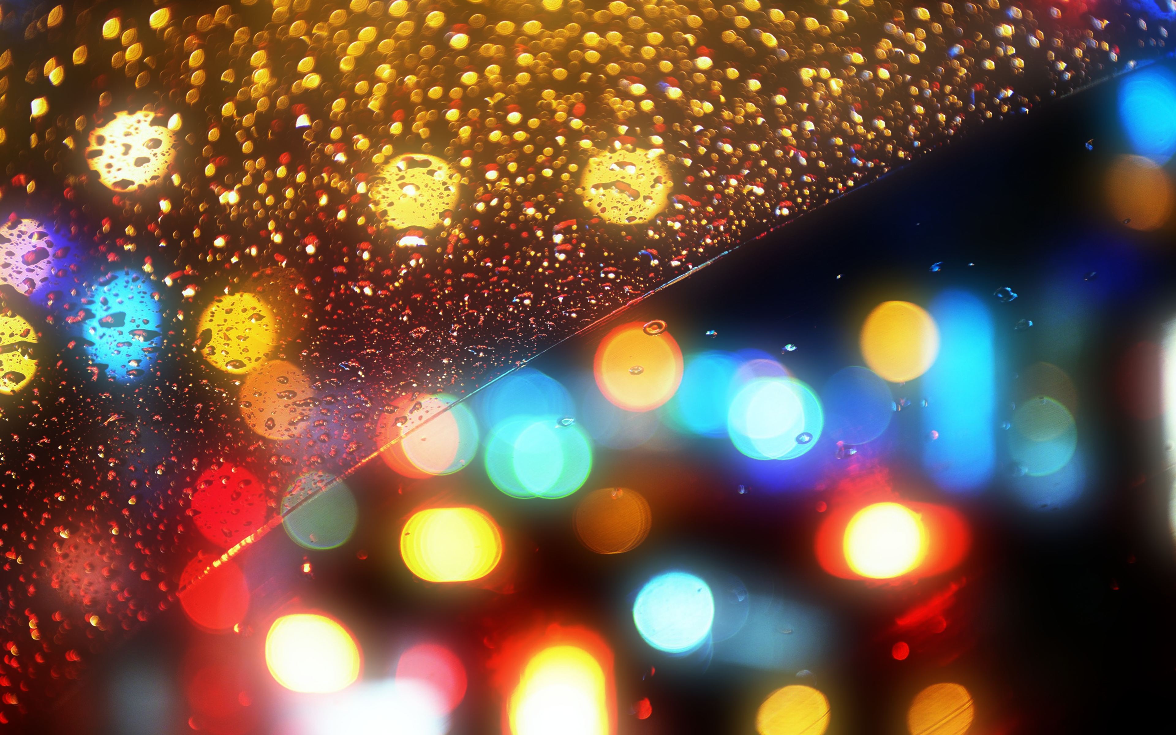 window, water drops, bokeh, HD Wallpaper