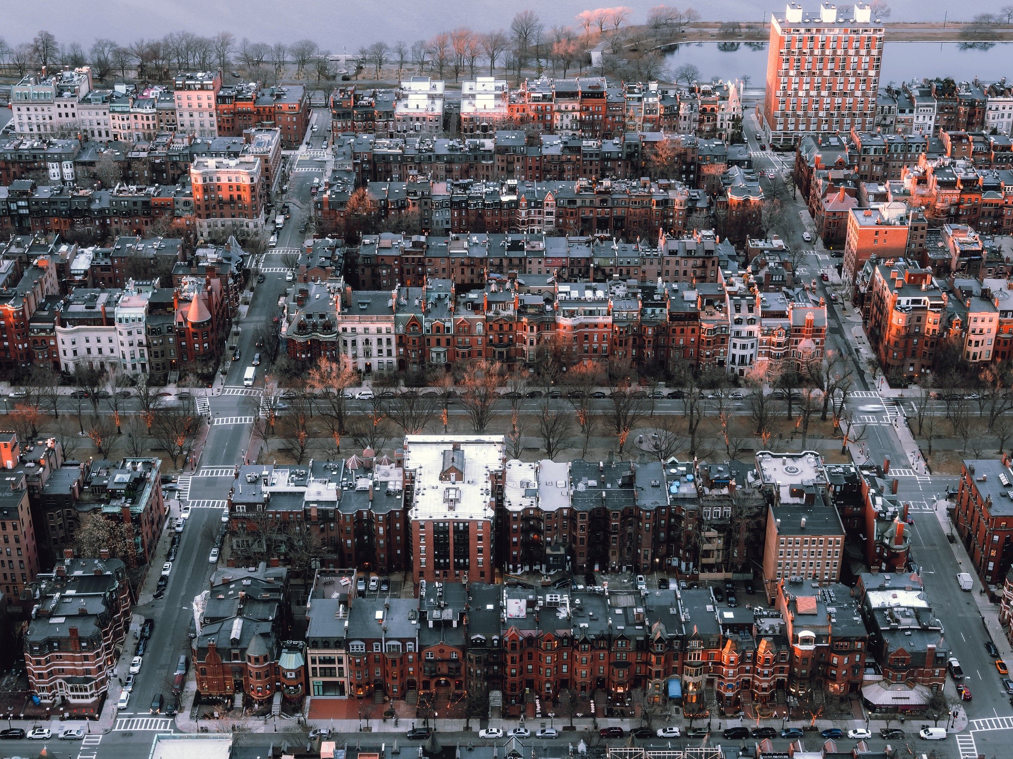 USA, city, cityscape, aerial view, Boston, HD Wallpaper