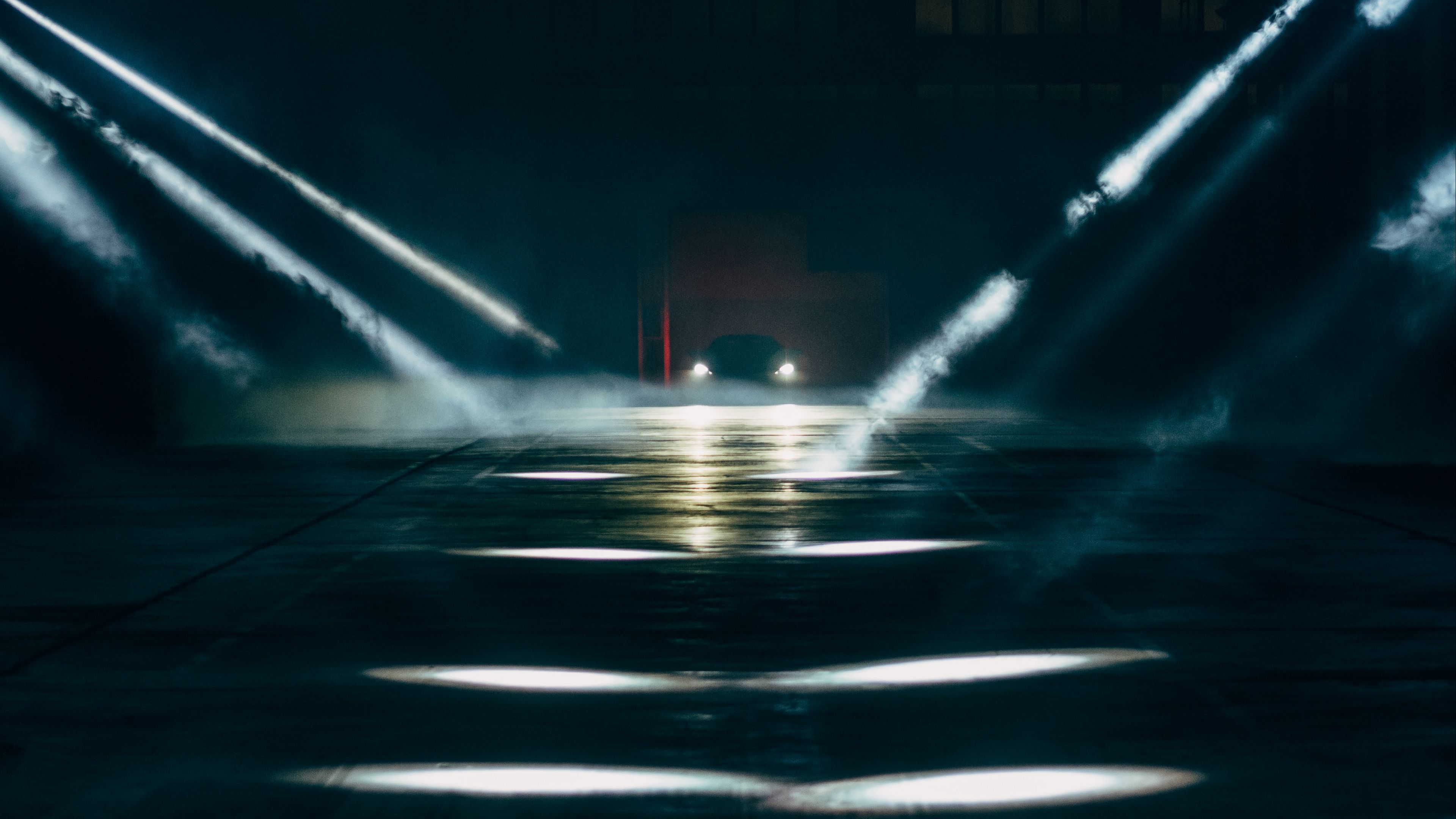 car, headlights, dark, light, 4k, HD Wallpaper