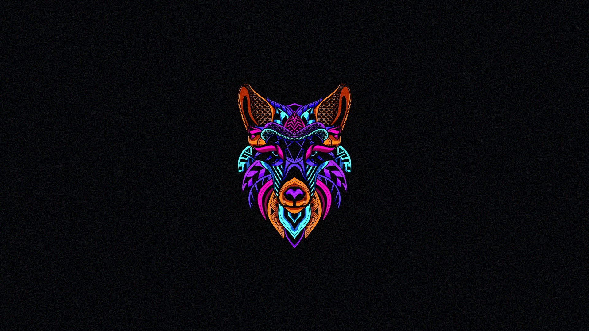 minimalism, animals, simple background, wolf, artwork, HD Wallpaper