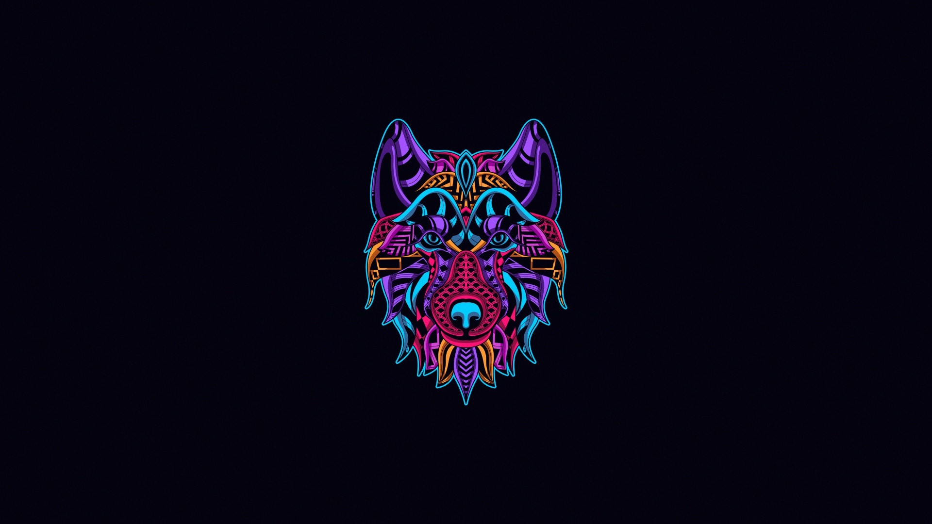 wolf, animals, minimalism, simple background, artwork, HD Wallpaper