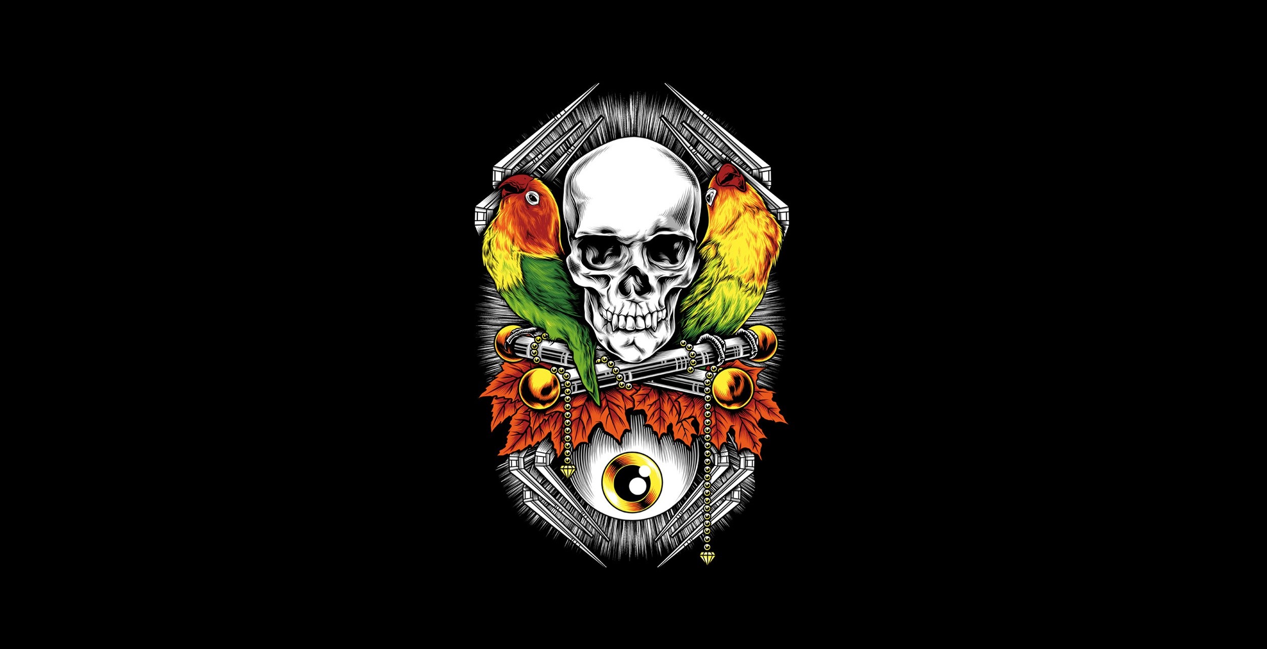 minimalism, simple background, skull, artwork, HD Wallpaper