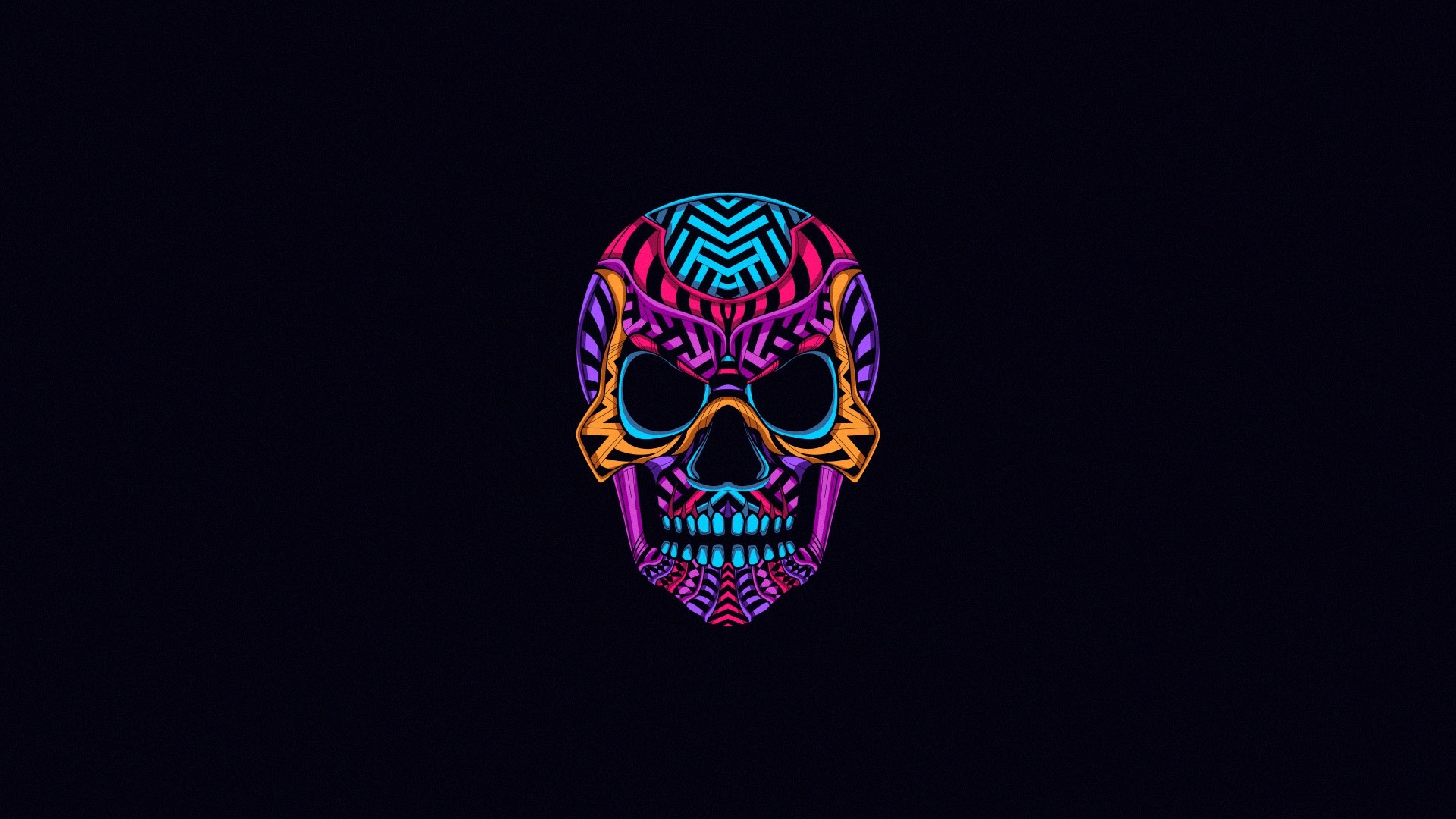 angry, skull, minimalism, simple background, artwork, purple, HD Wallpaper