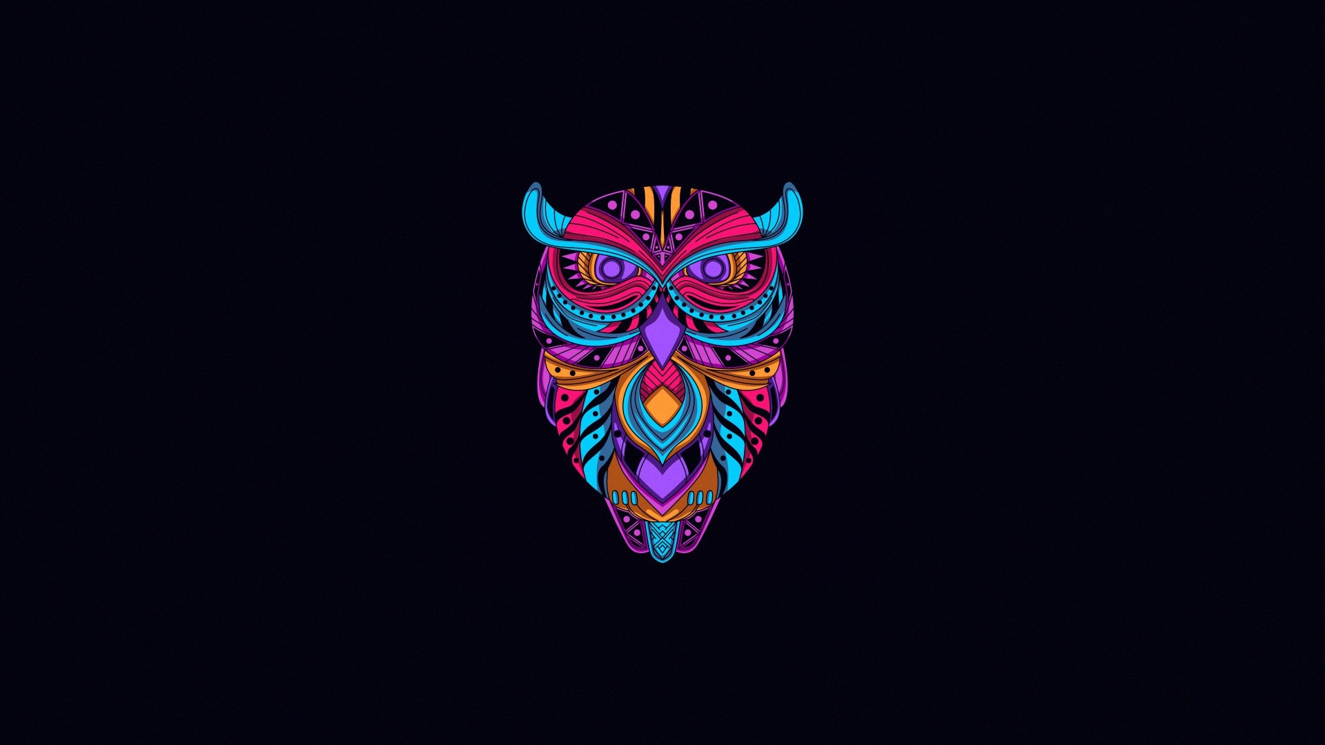 animals, minimalism, simple background, birds, owl, artwork, HD Wallpaper