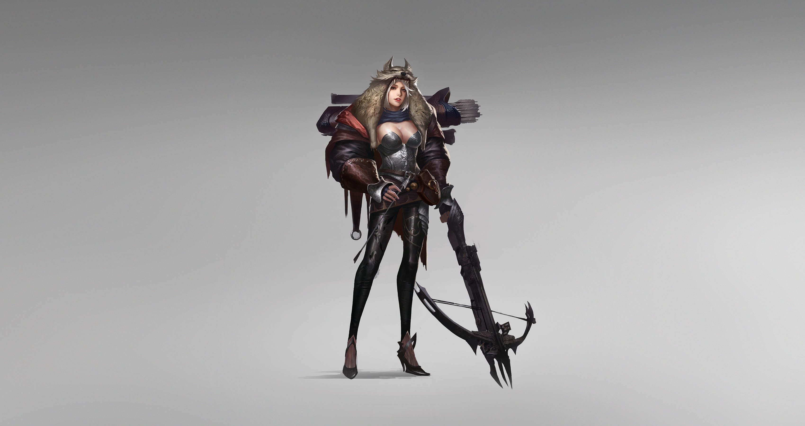 simple background, artwork, fantasy girl, fantasy art, HD Wallpaper