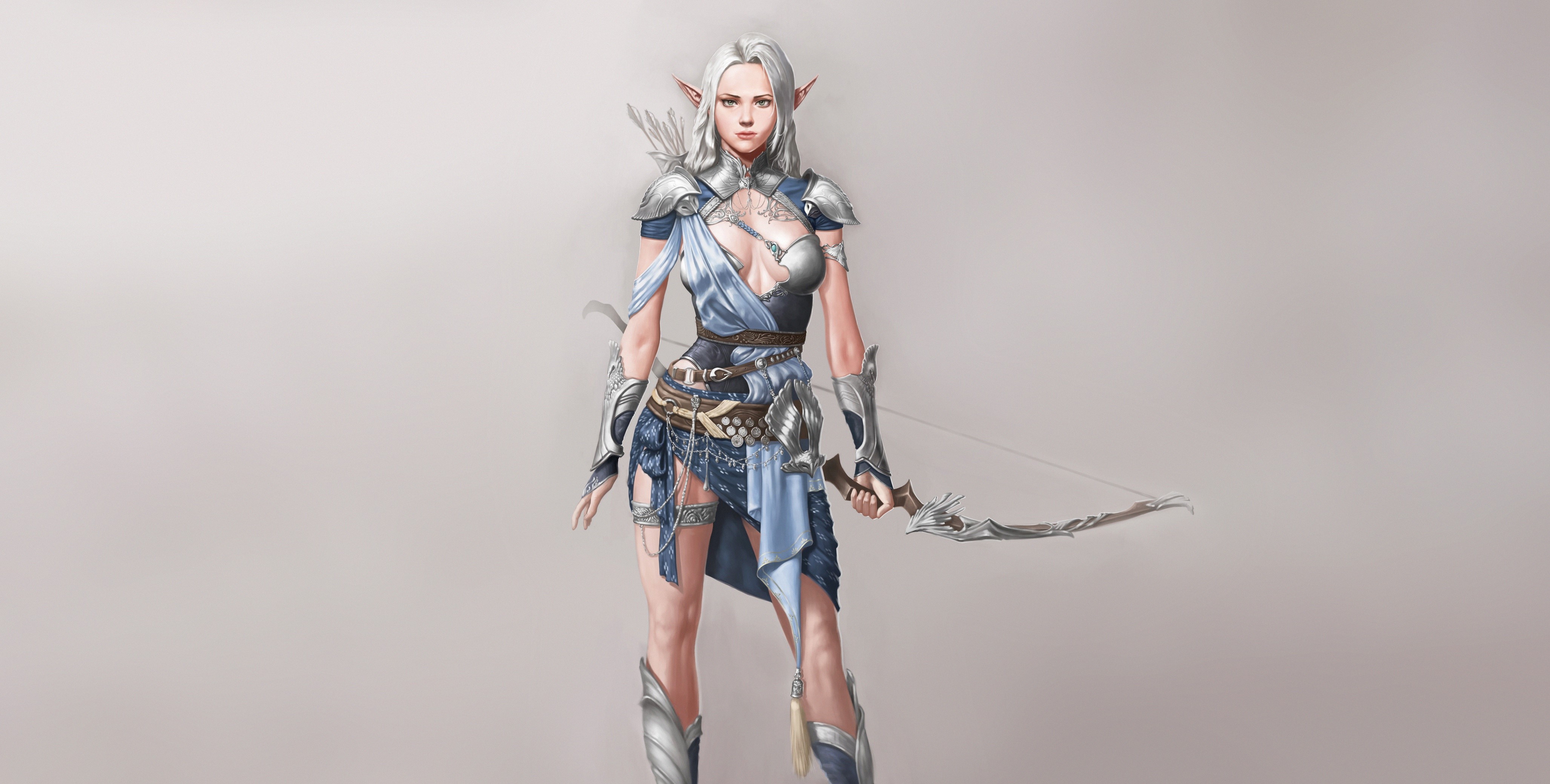 simple background, fantasy girl, fantasy art, HD Wallpaper