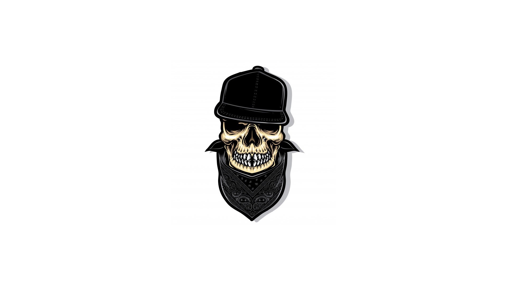 minimalism, white background, simple background, artwork, skull, HD Wallpaper