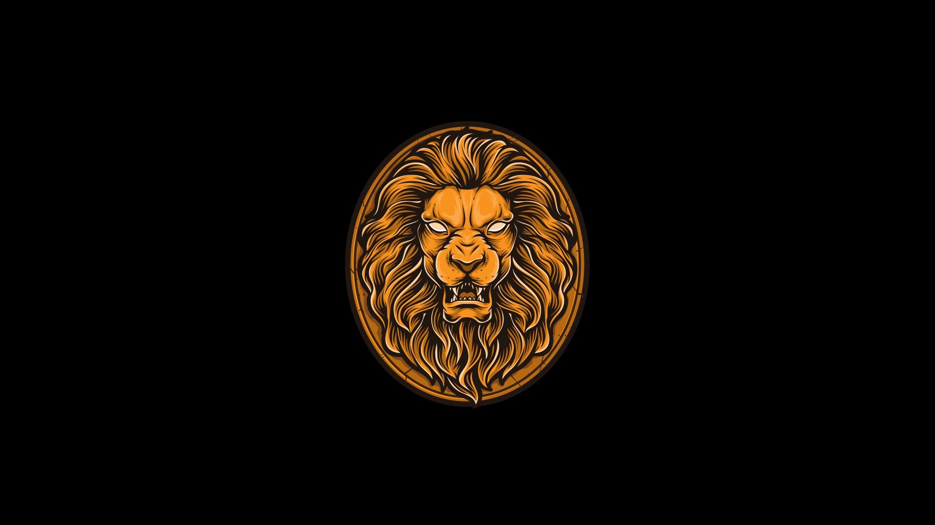 simple background, artwork, lion, minimalism, animals, HD Wallpaper