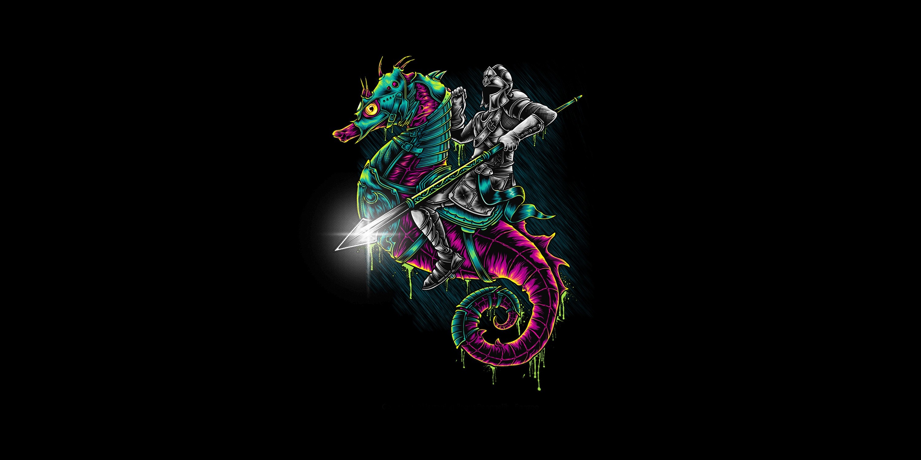 seahorses, animals, Armored, minimalism, simple background, artwork, HD Wallpaper