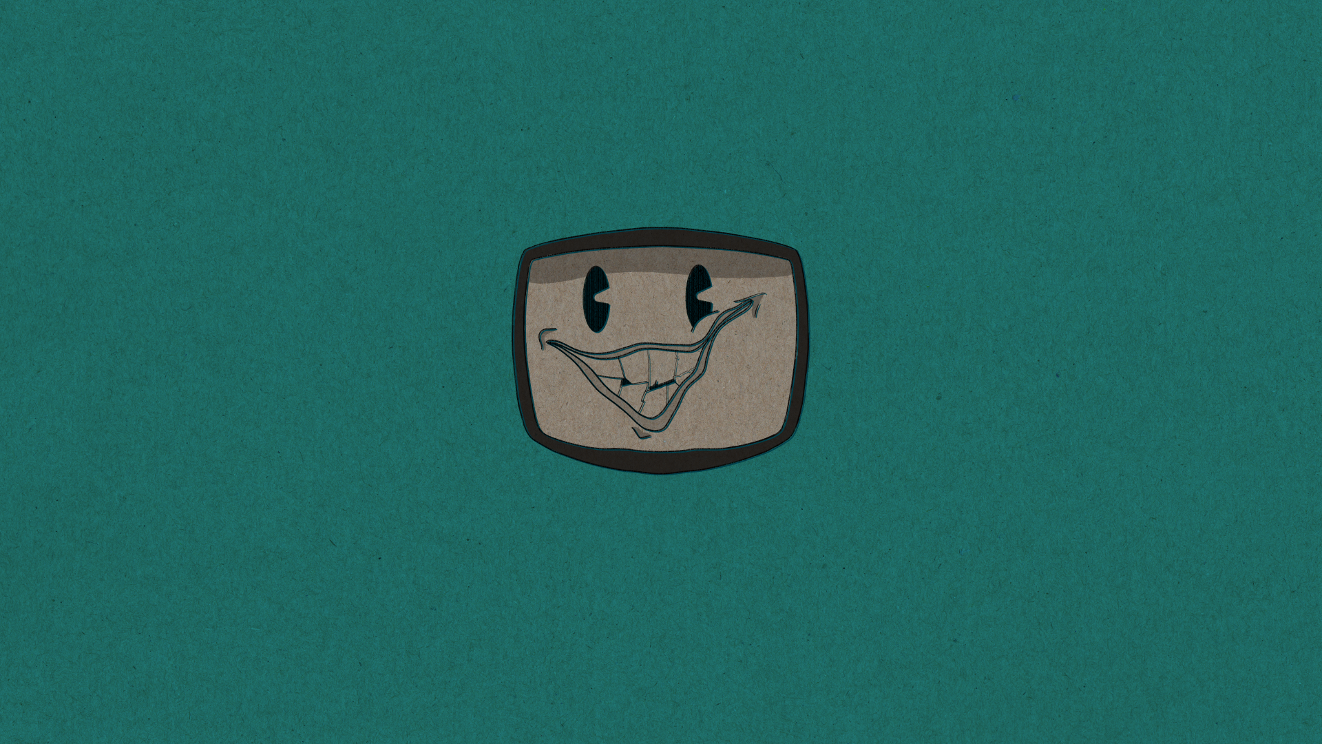 TV, smiling, cartoon, teal, green, simple, green background, HD Wallpaper