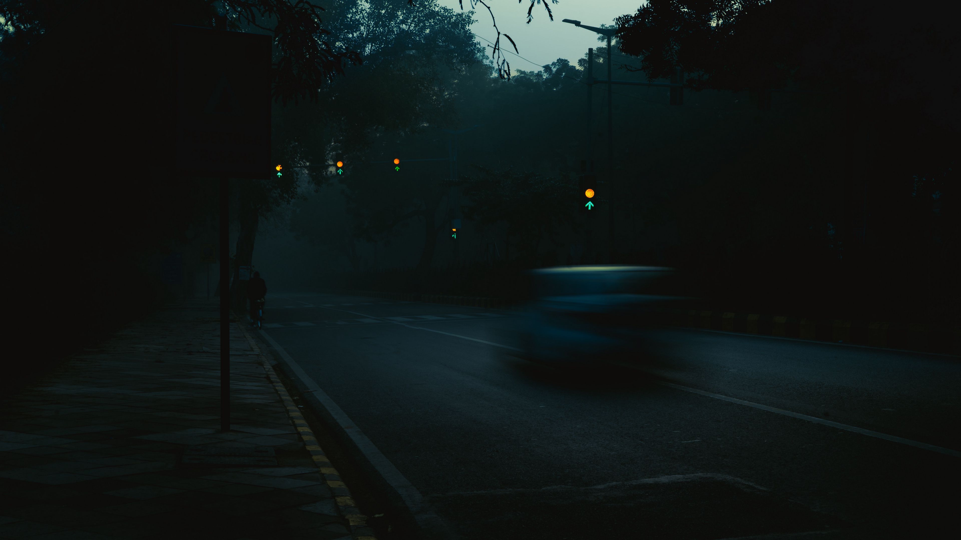 car, silhouette, movement, dark, gloomy, 4k, HD Wallpaper