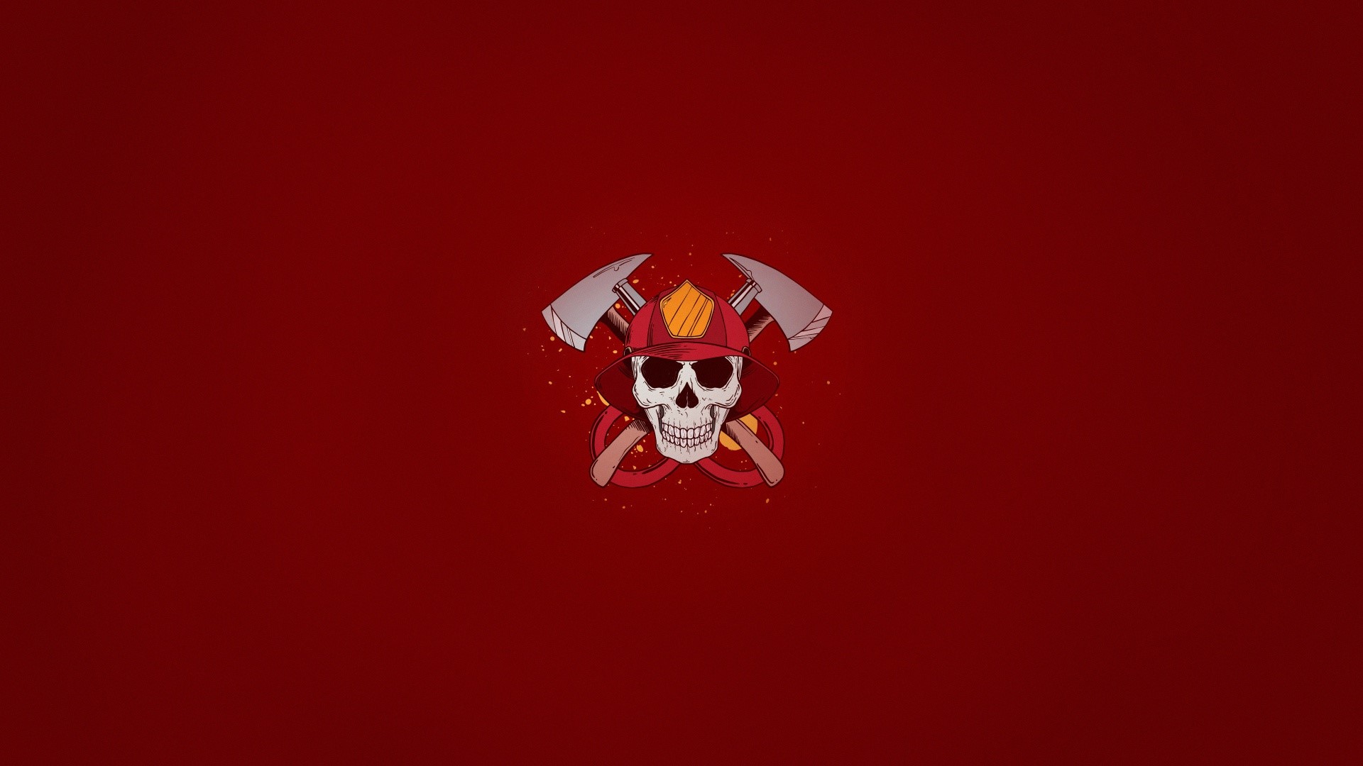 simple background, red background, skull, artwork, HD Wallpaper