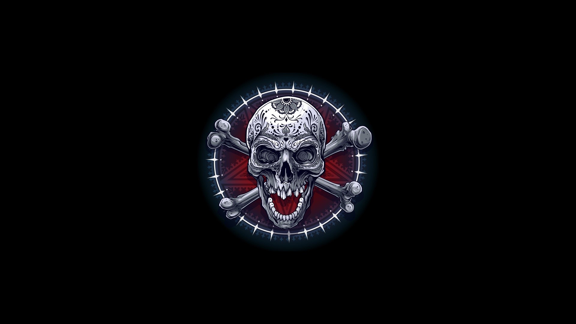 minimalism, simple background, skull, bones, HD Wallpaper