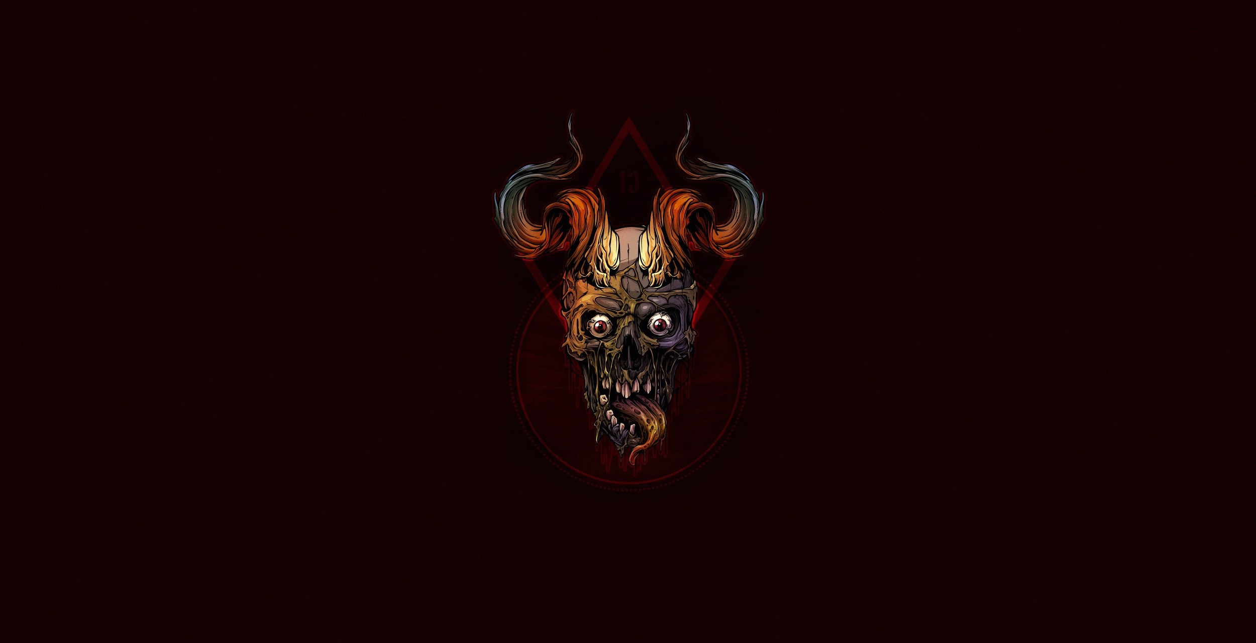 minimalism, skull, simple background, HD Wallpaper