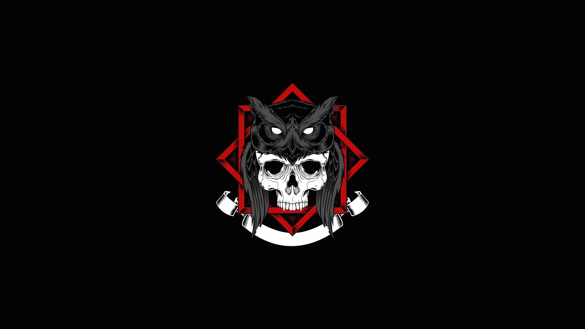 artwork, skull, minimalism, simple background, HD Wallpaper