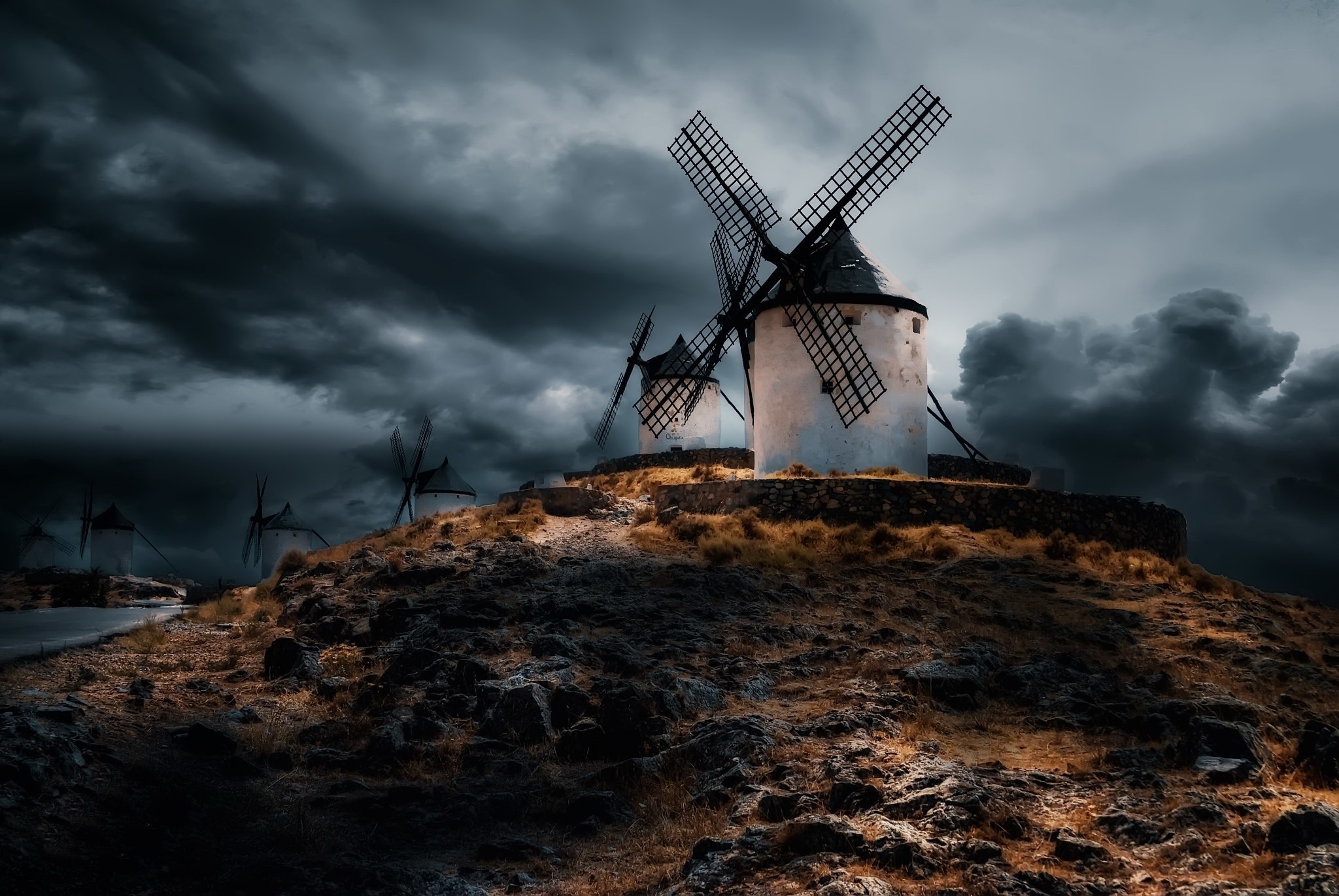 outdoors, windmill, building, HD Wallpaper
