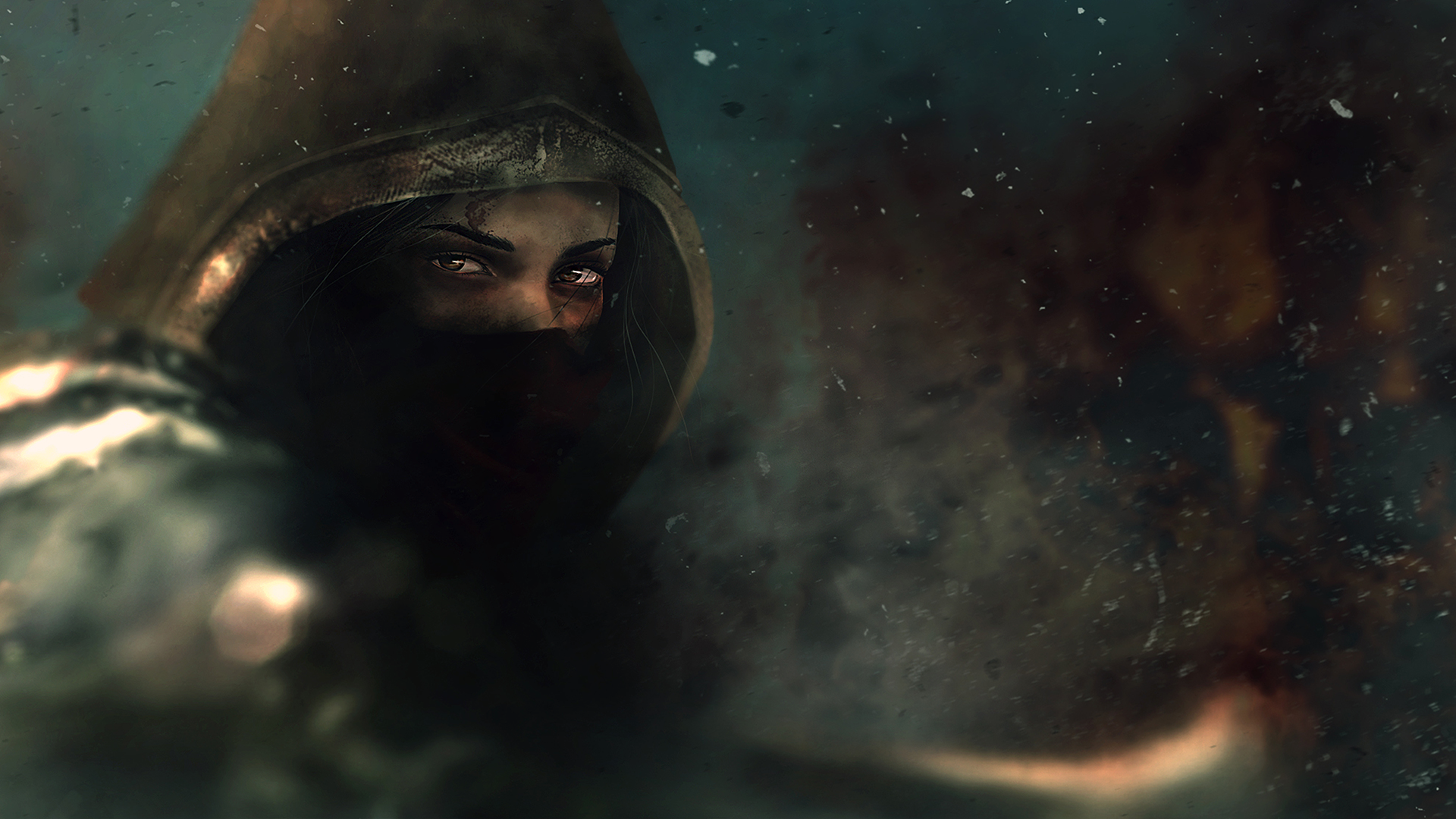 dark, eyes, hoods, fantasy art, fantasy girl, HD Wallpaper