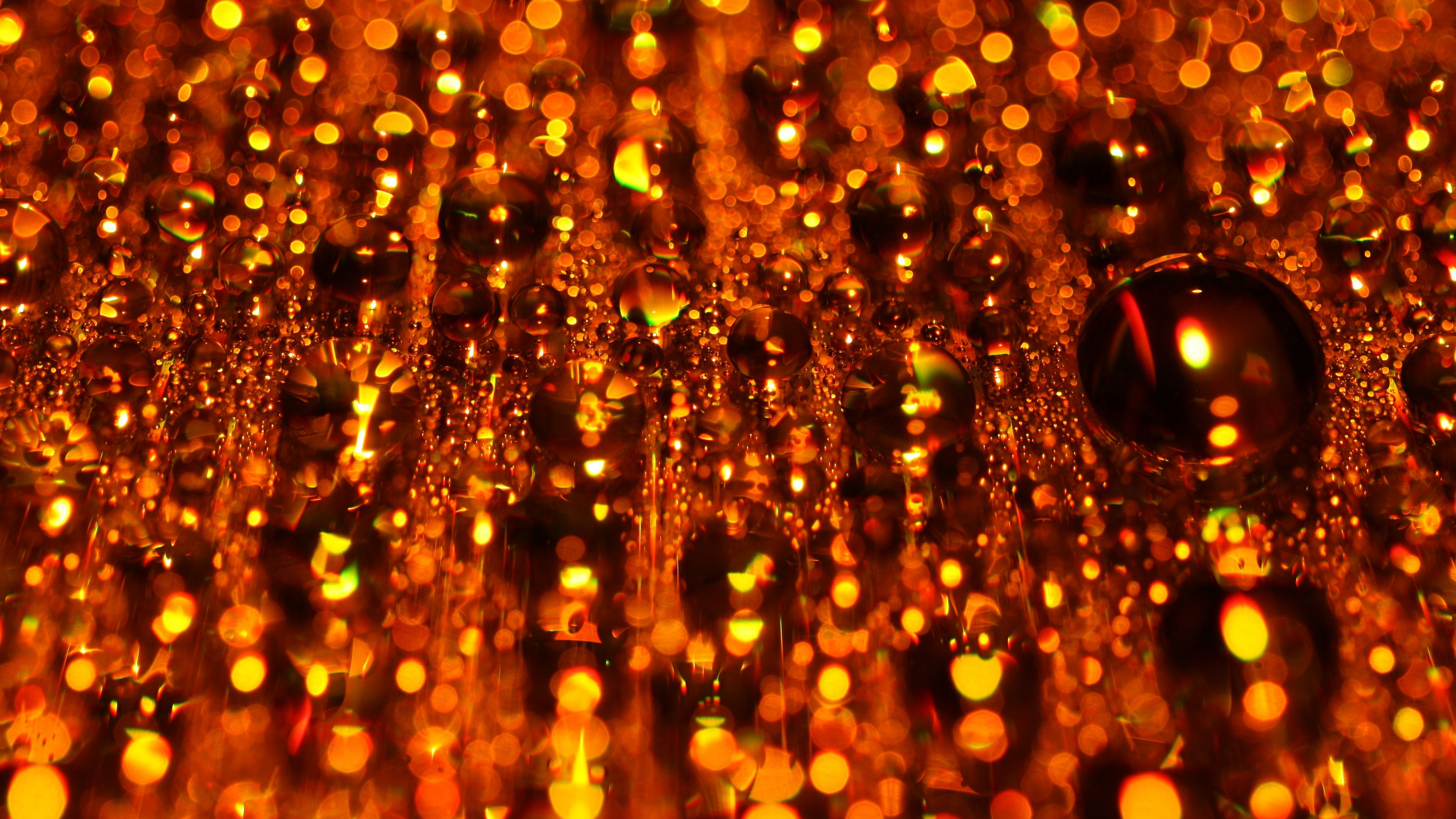 drops, macro, bubbles, blur, shine, 4k, HD Wallpaper