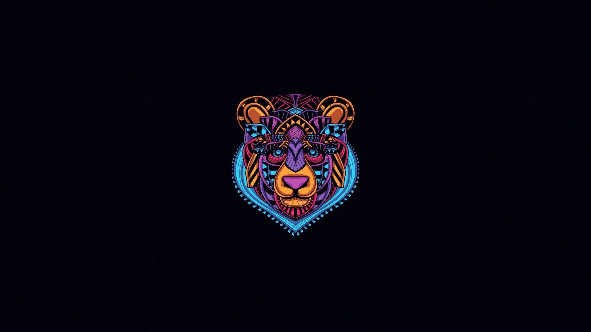 animals, minimalism, artwork, bears, simple background, HD Wallpaper
