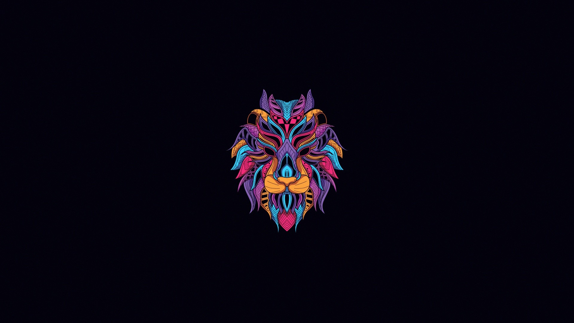 lion, animals, simple background, artwork, minimalism, HD Wallpaper