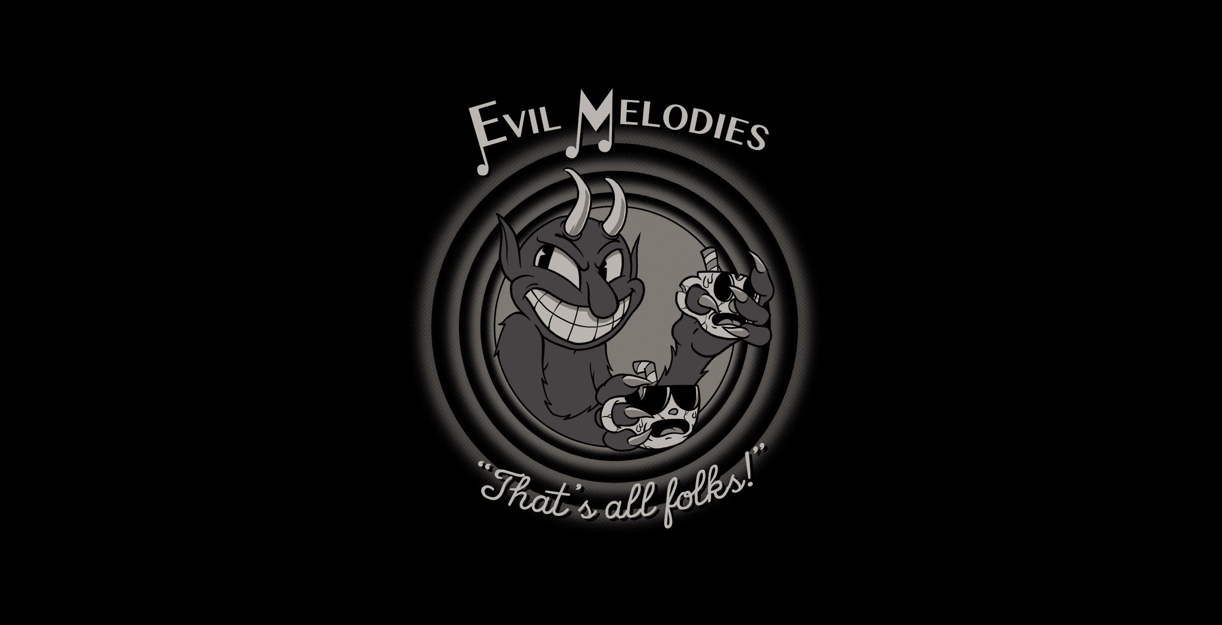 artwork, Devil, monochrome, minimalism, simple background, Cuphead (Video Game), HD Wallpaper