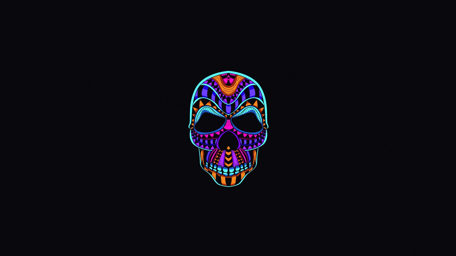 minimalism, skull, artwork, simple background, HD Wallpaper