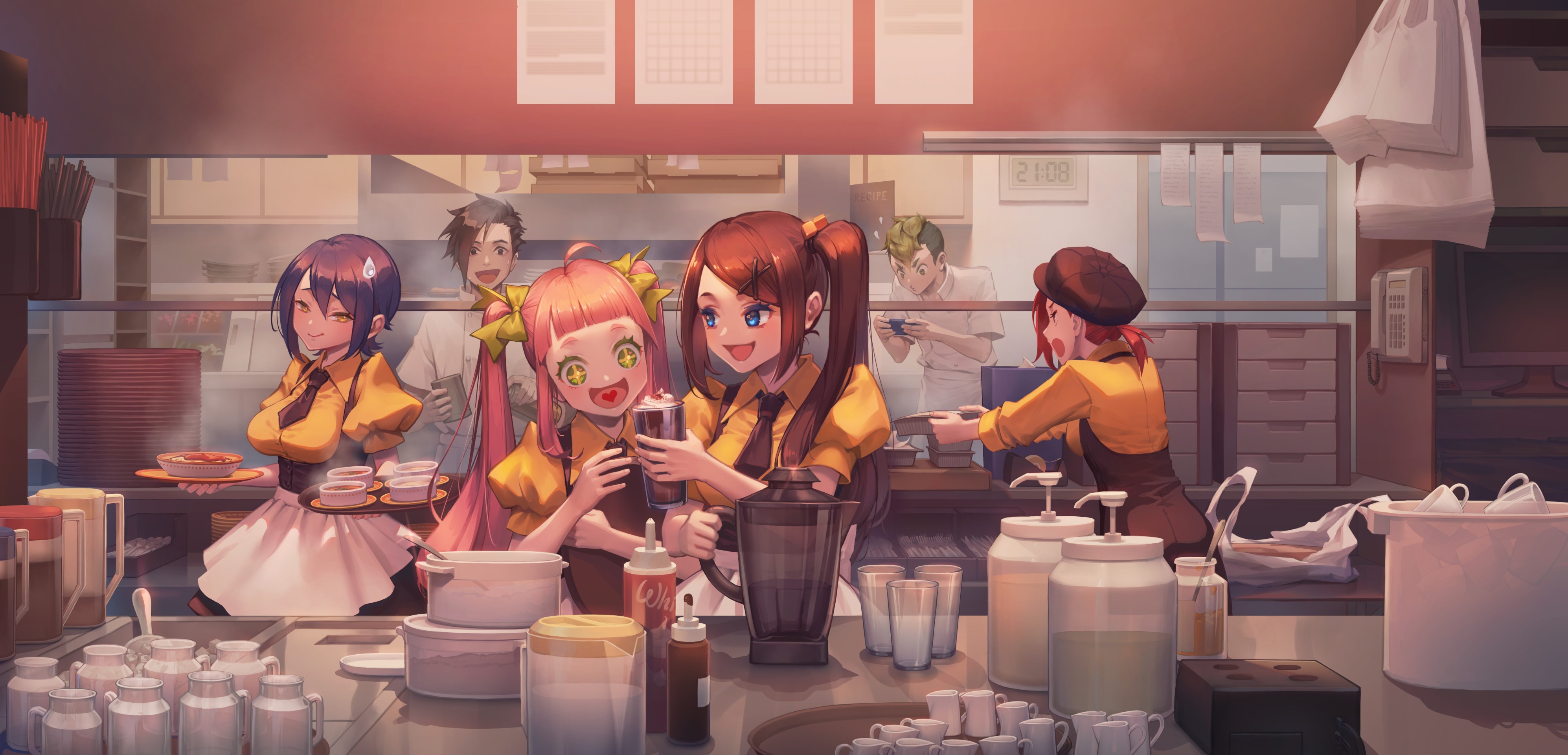 anime girls, anime boys, original characters, anime, artwork, digital art, 2D, illustration, drawing, HD Wallpaper