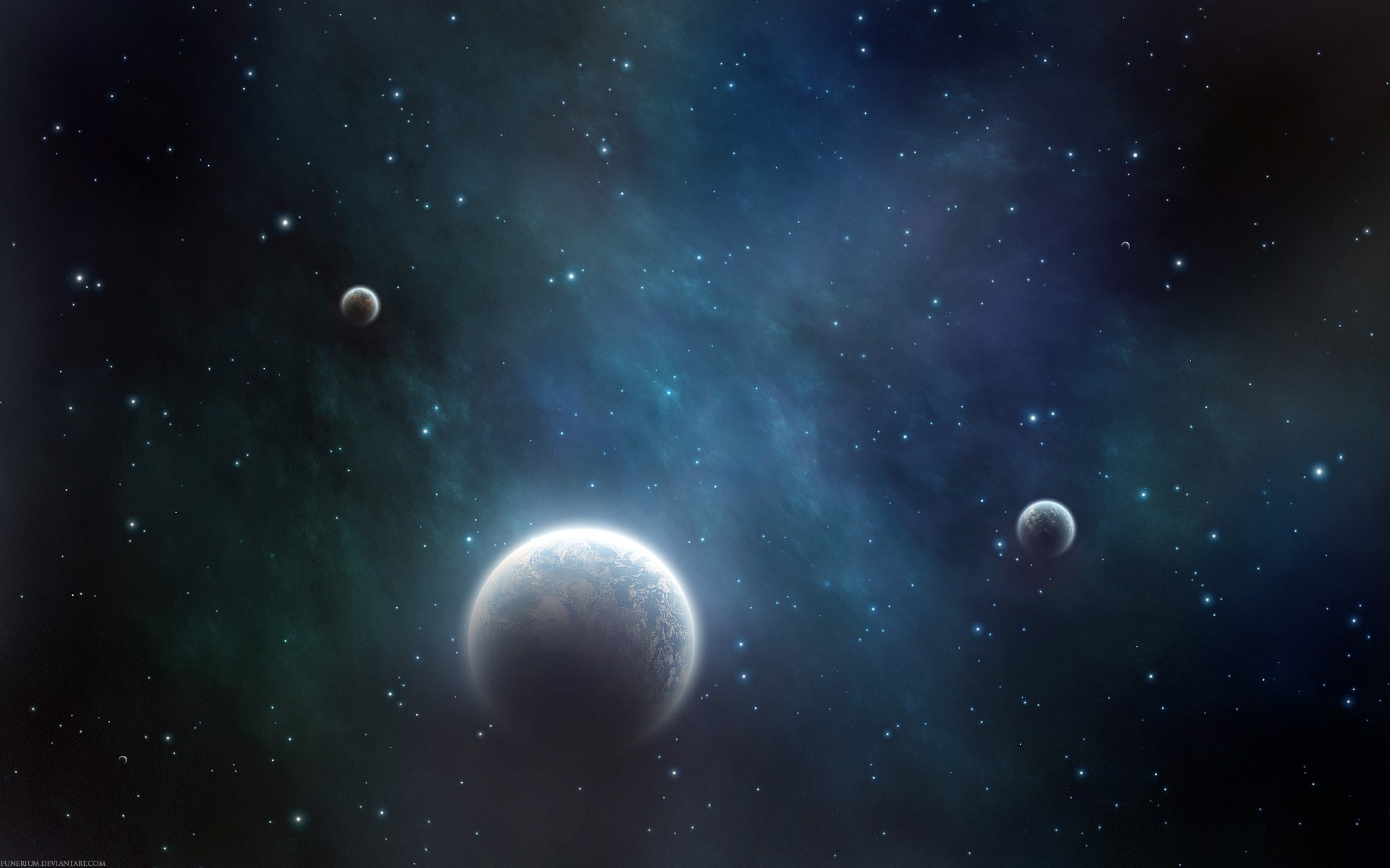 Funerium, space, galaxy, stars, 3D, HD Wallpaper
