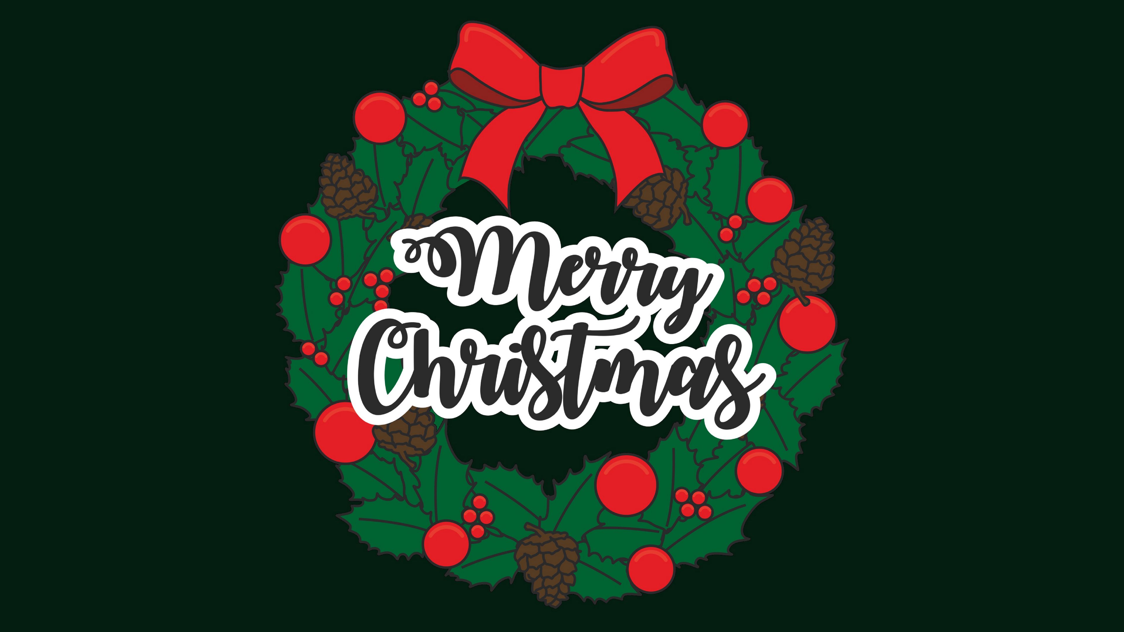 wreath, christmas, new year, vector, 4k, HD Wallpaper