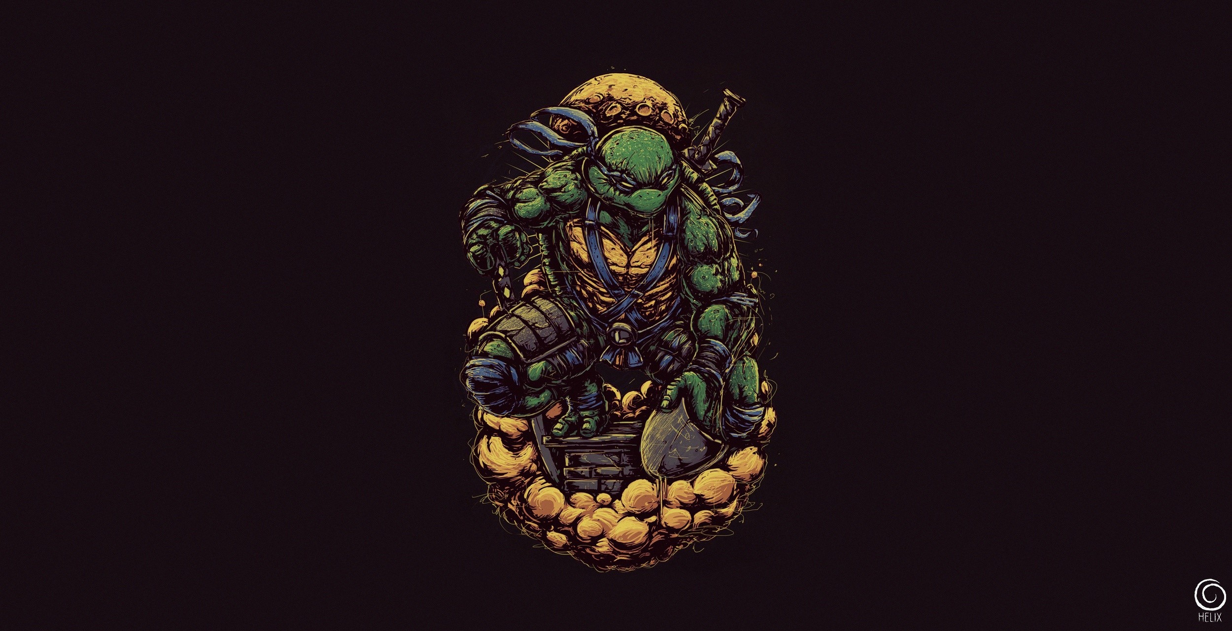 simple background, artwork, Teenage Mutant Ninja Turtles, HD Wallpaper